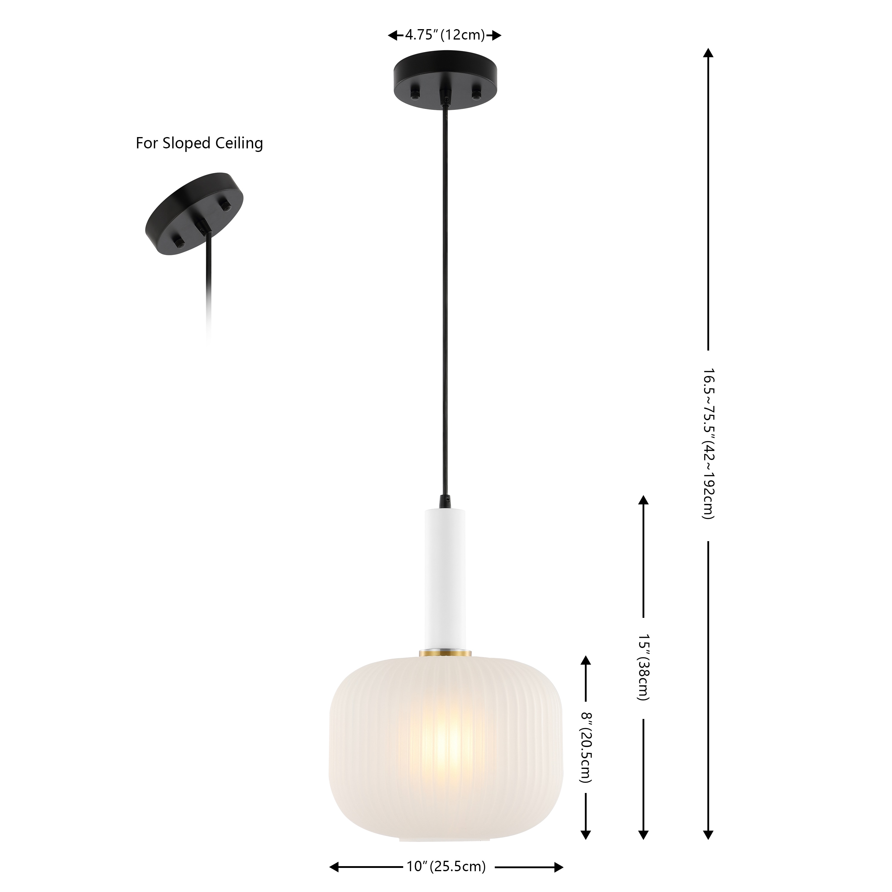 Naois Sleek White Glass LED Pendant Light