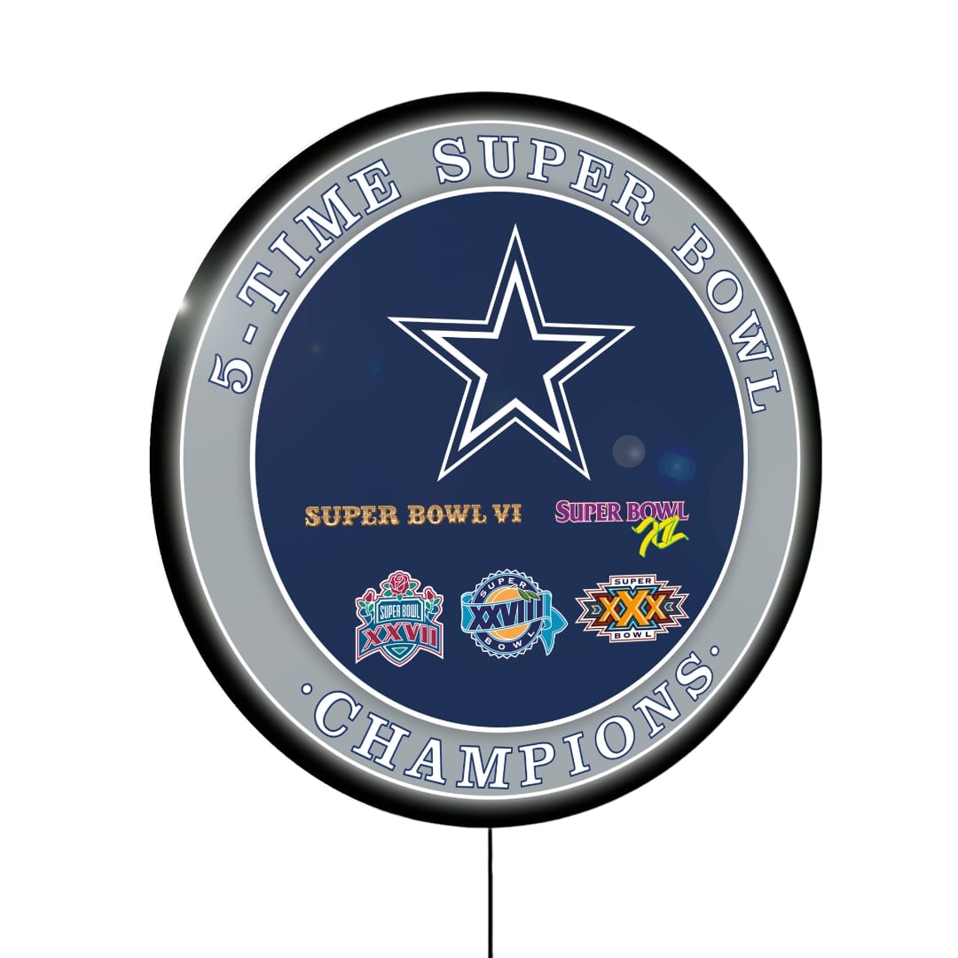 Evergreen 8LED3808RDD Dallas Cowboys 23-Inches W x 23-Inches H Acrylic Sports Wall Phrases Wall accent