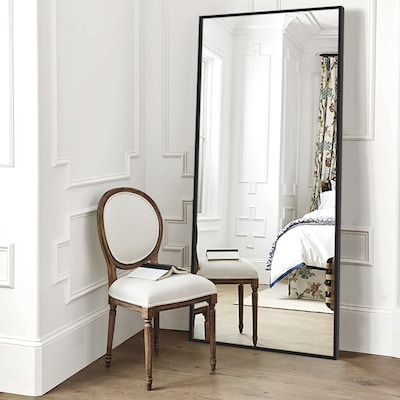 Black Framed Full Length Floor Mirror, Full Length Wall Mirror Dark Wood Frame