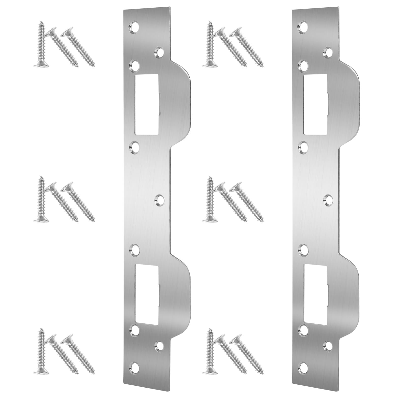 Aoibox  Door strike plate reinforcement set 5 1 2 to 6 in security latch plate for interior and exterior frames