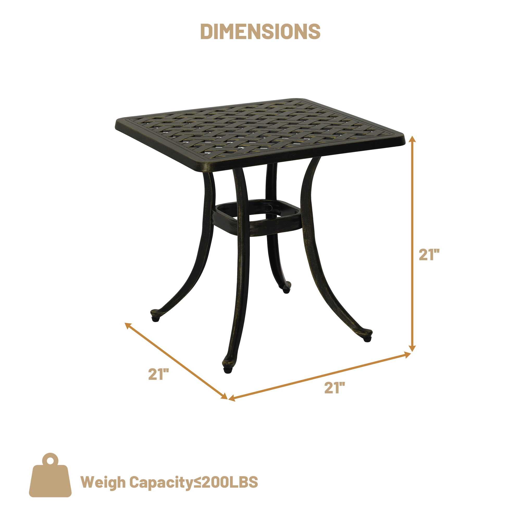 Clihome CL-XG53CST-BR Patio-Tables - View #5