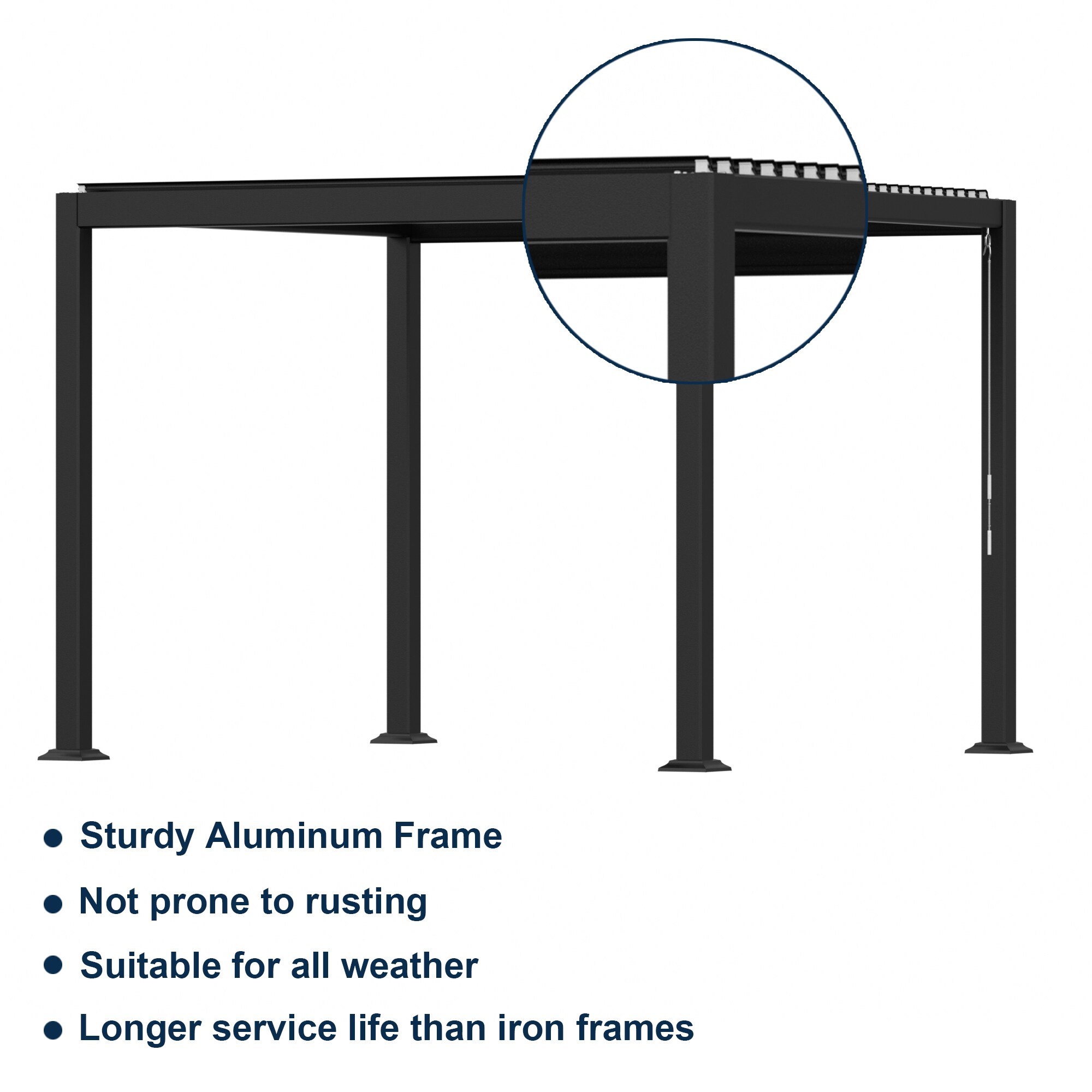 Clihome 10-foot aluminum frame louvered flip-top pergola 10-ft W x 10 ...