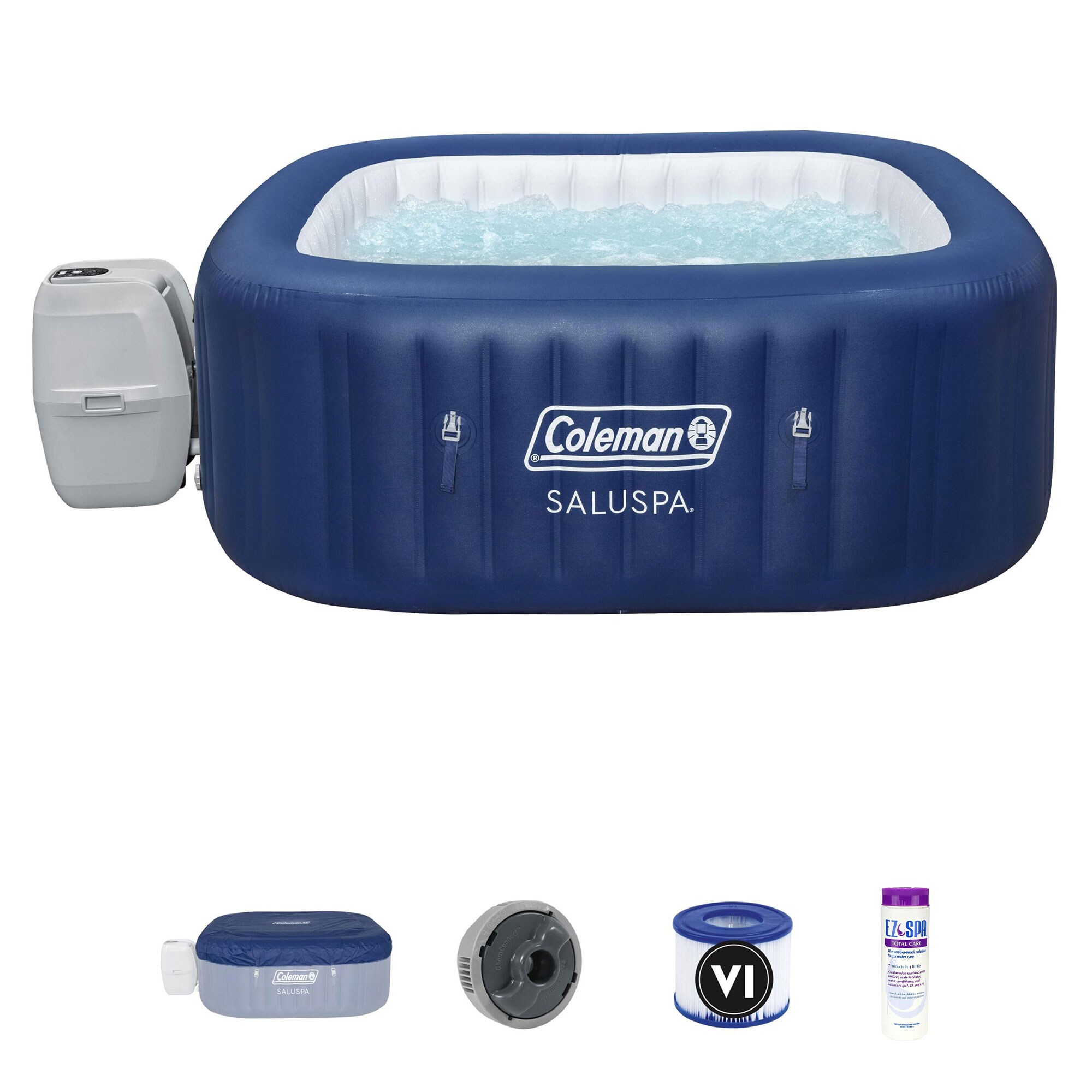 Coleman 256051 SaluSpa 114 Jet 4 -Person Inflatable Square Hot Tub (Cover Included)