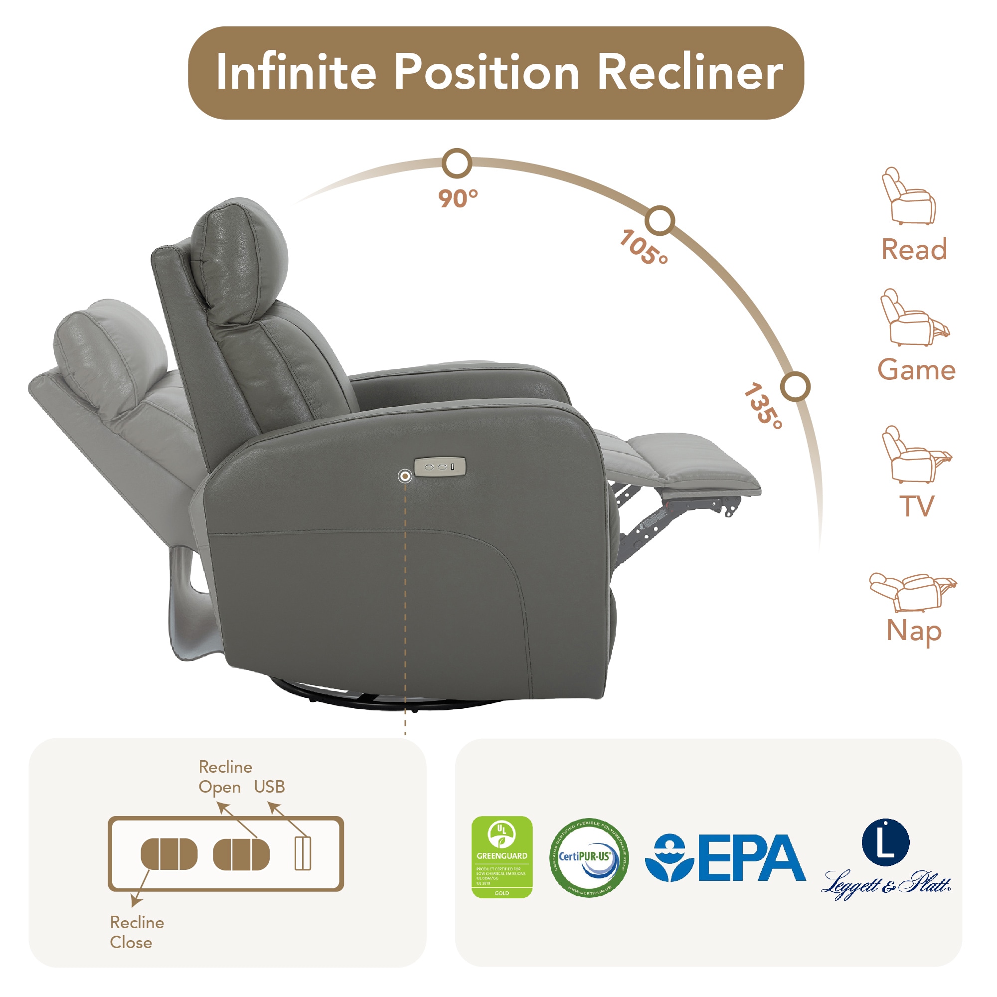 Circle 55 LWSM79098-L1021 recliners - View #6