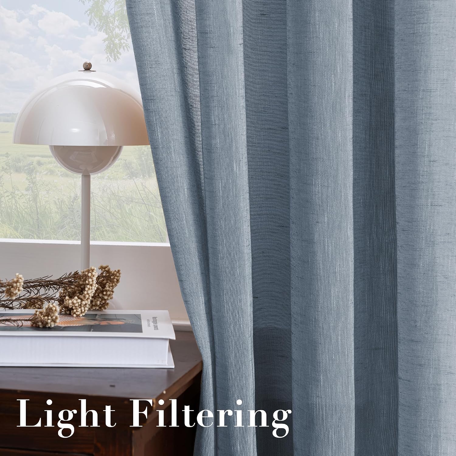 H.Versailtex LINENCS5284DENIM curtains - View #4