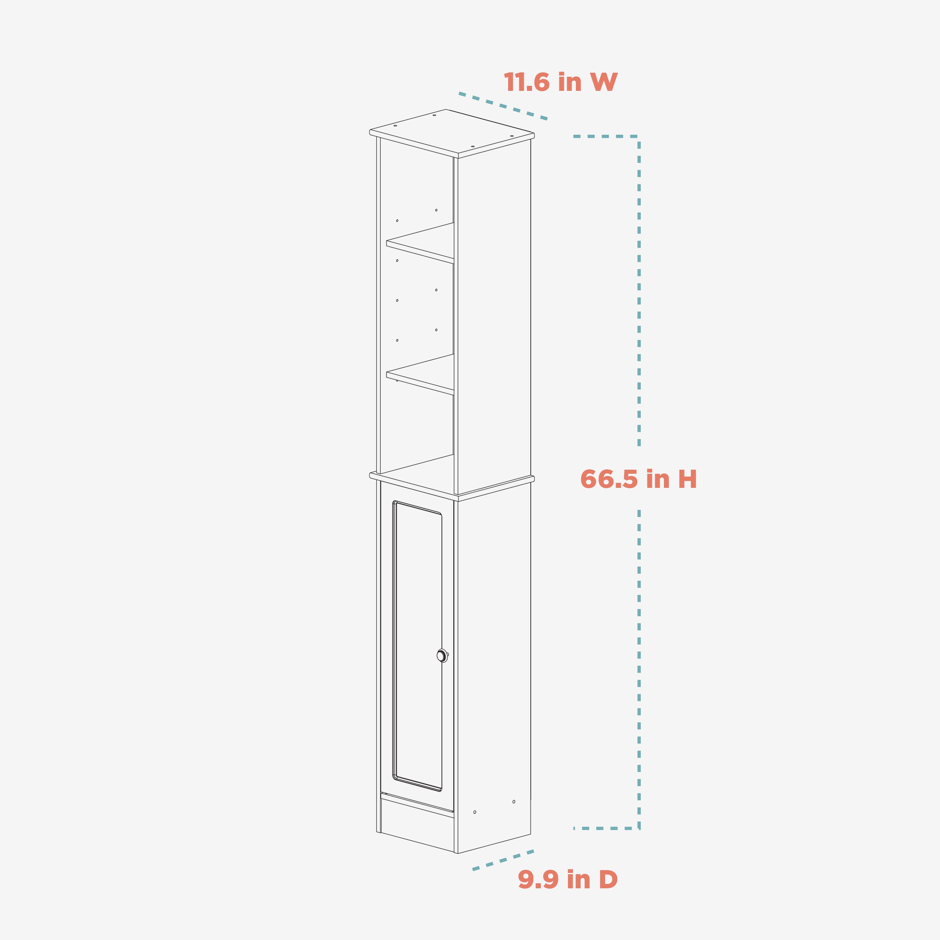 Zenna Home E9148GY Linen-Cabinets - View #6