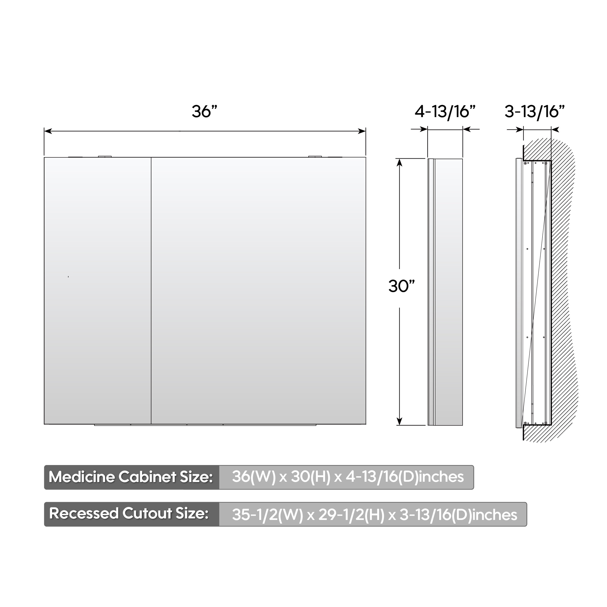 Forclover MRW-JG3630 Bathroom-Medicine-Cabinets - View #4