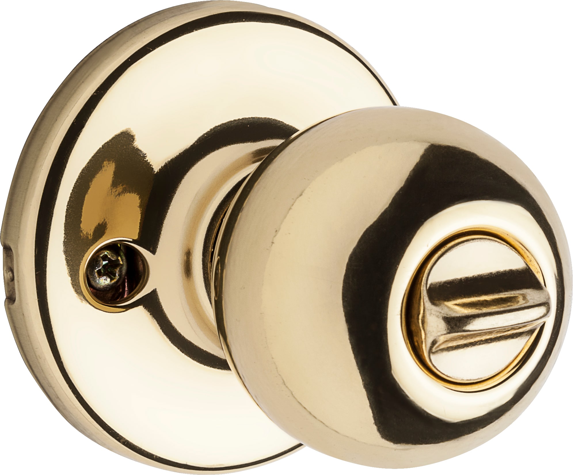 Kwikset Security Polo Polished Brass Exterior Keyed Entry Door Knob With Antimicrobial 5523