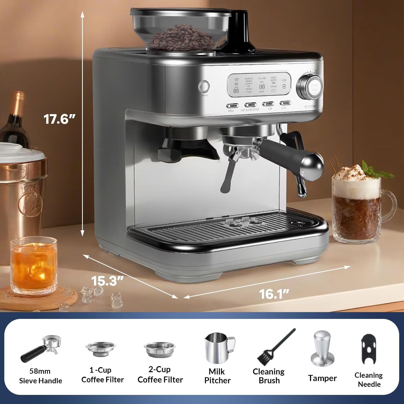 Qeetex JXNAG-PHO-0ZRKMFUG Espresso-Machines - View #3