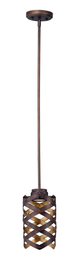 Maxim Lighting 35059BZGTGLD Weave 1 Bronze Gilt/Gold Transitional Globe Mini Hanging Pendant Light