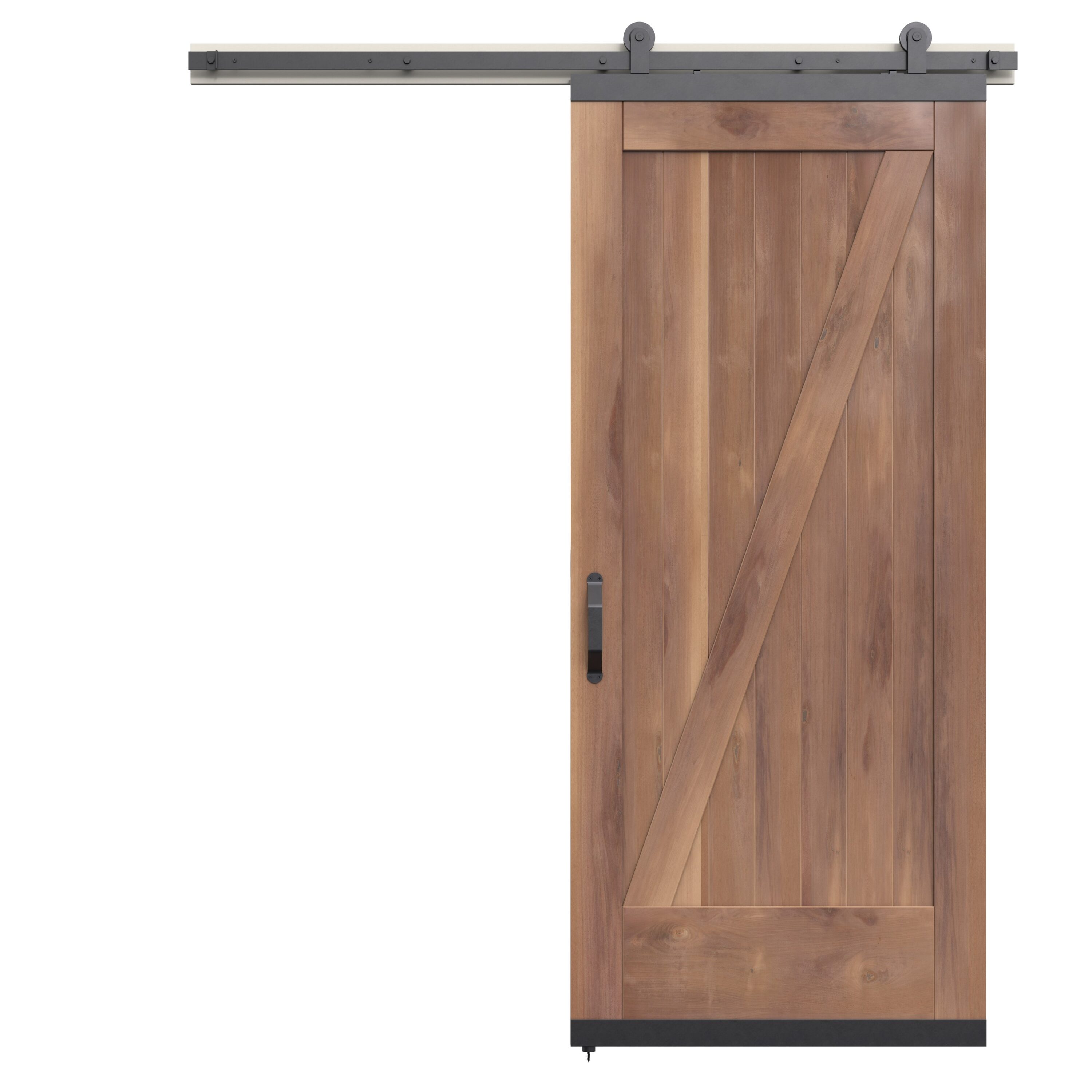 JELD-WEN LOWOLJW248800068 36-in x 80-in Clear Z-frame Walnut Wood Solid core Single Barn Door (Hardware Included)