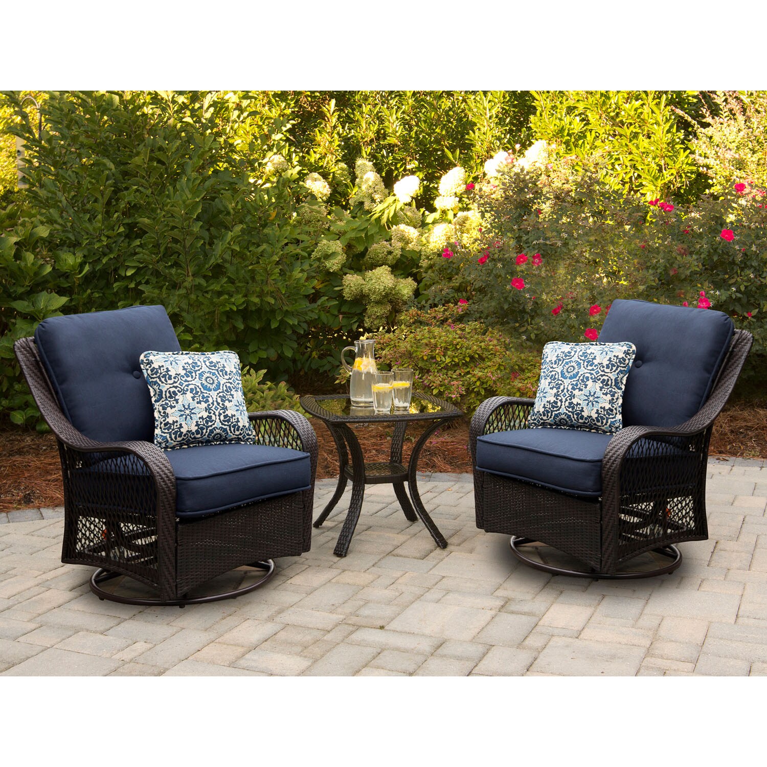 Hanover ORLEANS3PCSW-B-NVY Patio-Conversation-Sets - View #3