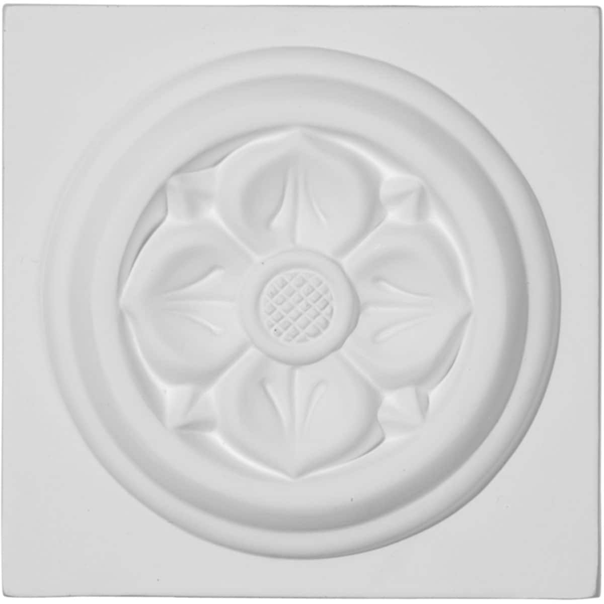 Ekena Millwork PB03X04FL Flower 3.875-in x 3.875-in Primed Urethane Square Rosette