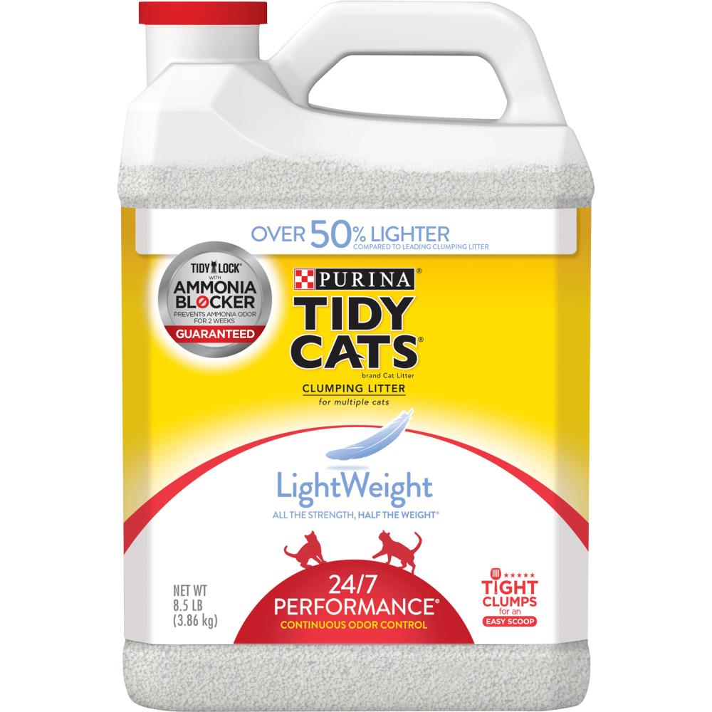 Purina Tidy Cats 24/7 Performance Lightweight Clay Cat Litter – 8.5 lb – Gray – Controls Odor – Clumping
