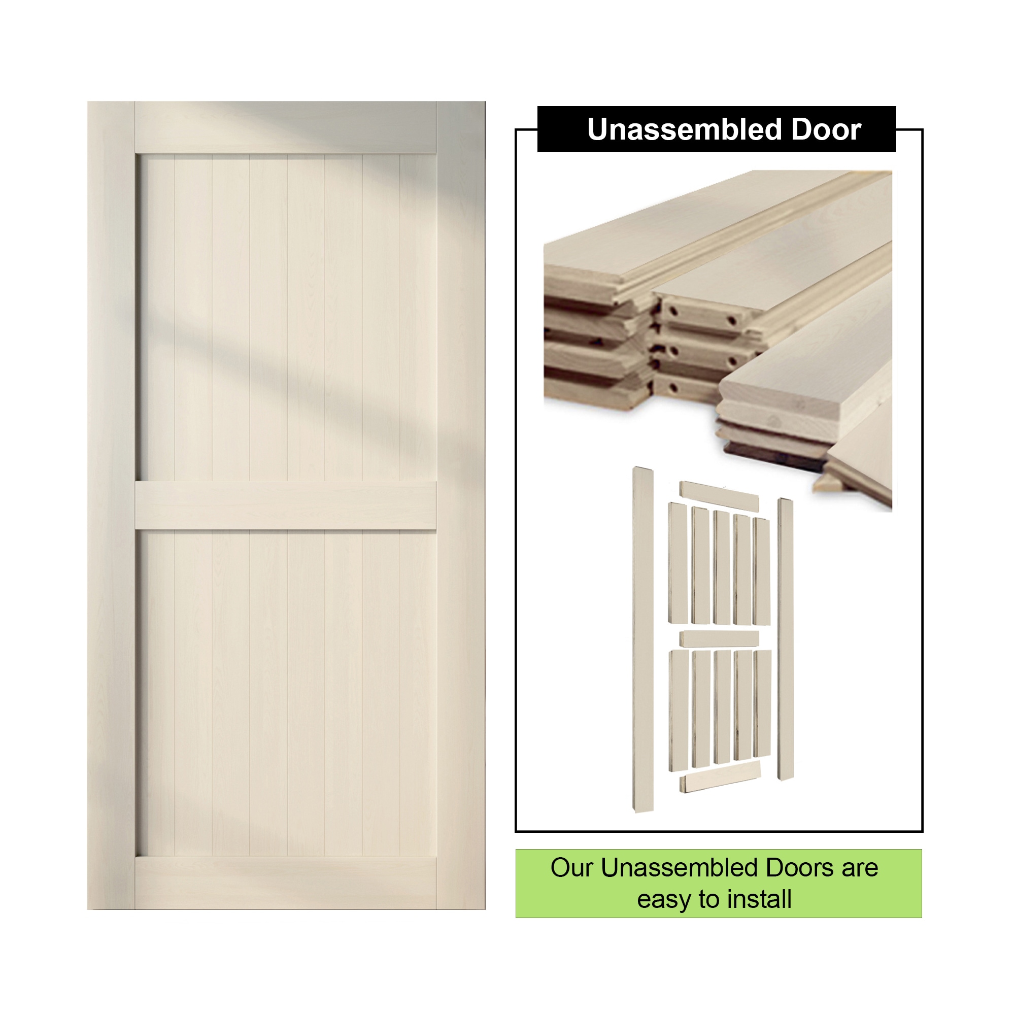 HOMACER 4884-H-TGRAY Barn-Doors - View #5