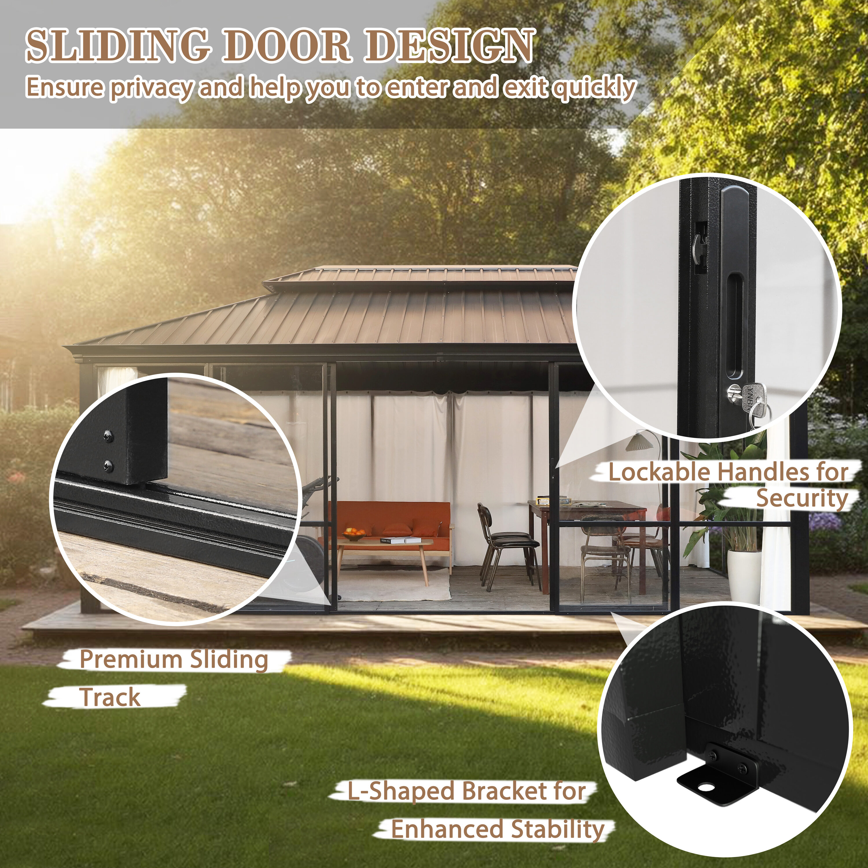 VEIKOUS PG0201-71-1 Wood-Resin-Gazebos - View #9