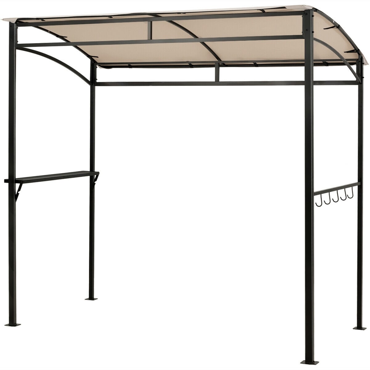 WELLFOR GIGOSS1422-368BN 7-ft x 5-ft Beige Rectangle Grill Gazebo with Soft top Roof