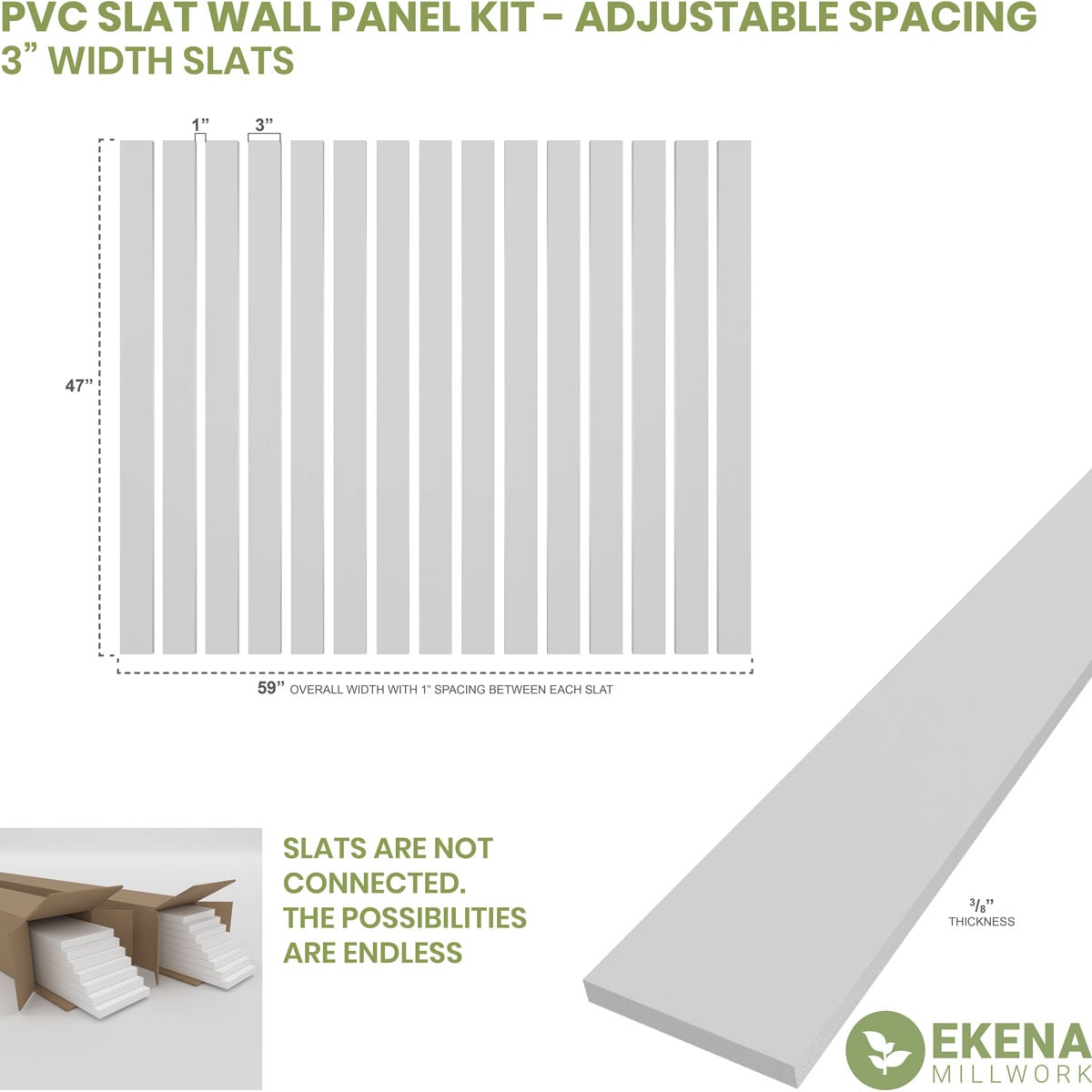 Ekena Millwork SWP60X48X0375UN Wall-Panels - View #2