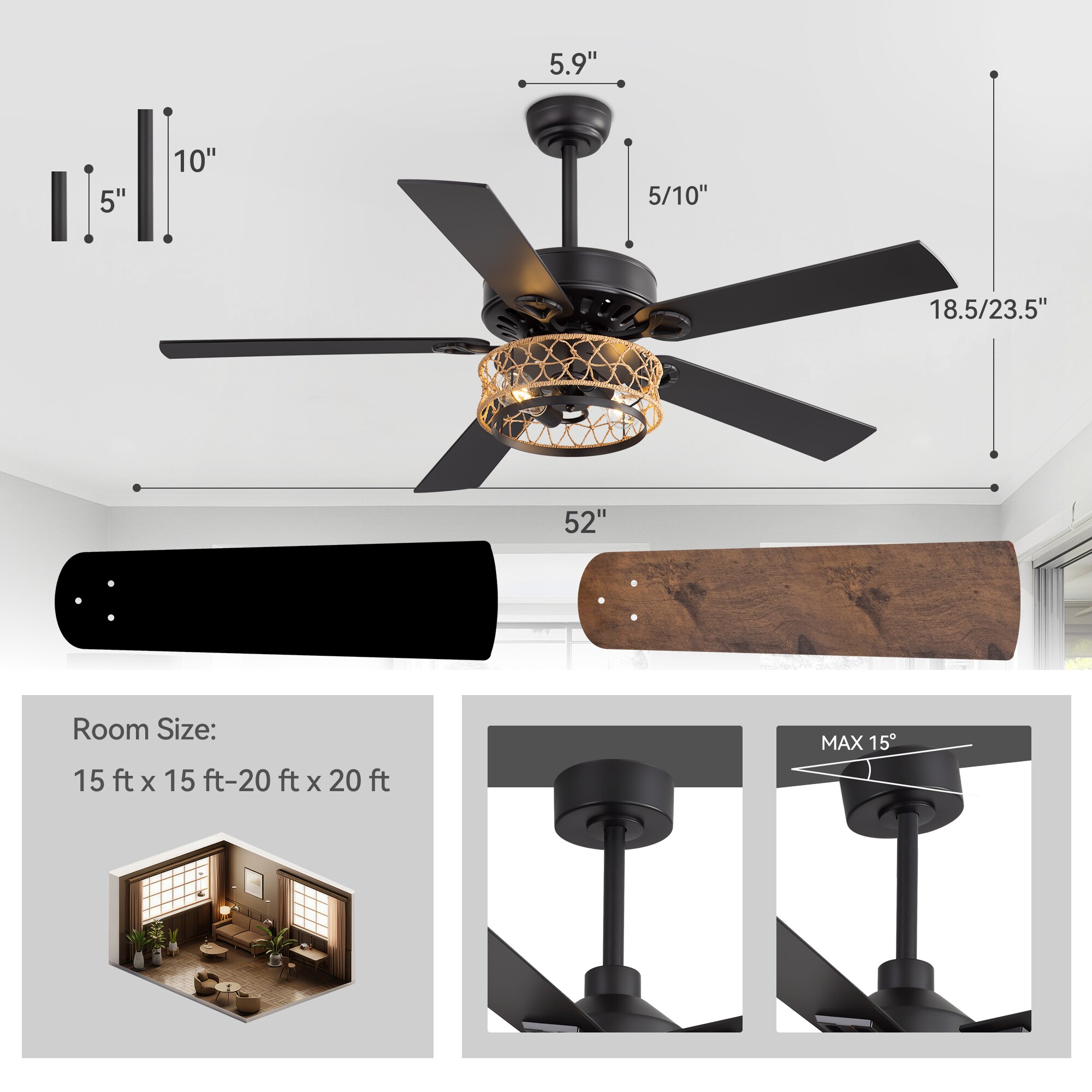 Breezary 37004-BK Ceiling-Fans - View #10