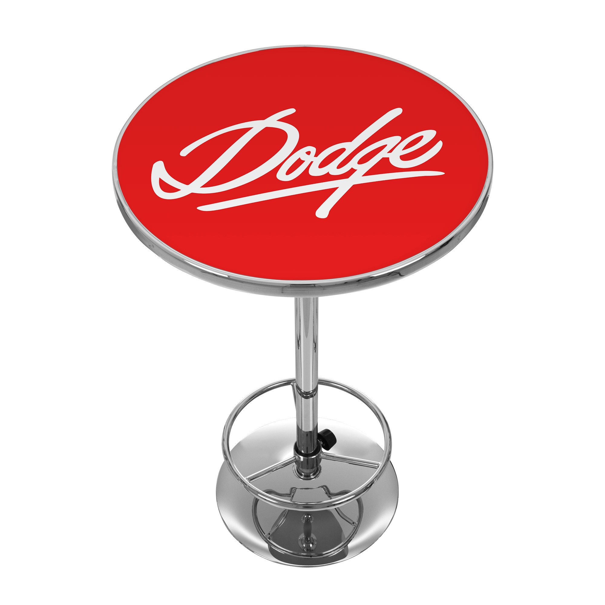 Trademark Gameroom DGE2000-SIG Pub Tables Chrome Round Traditional Bar Table, Composite with Metal Pedestal Base 27.375-in L x 42-in H