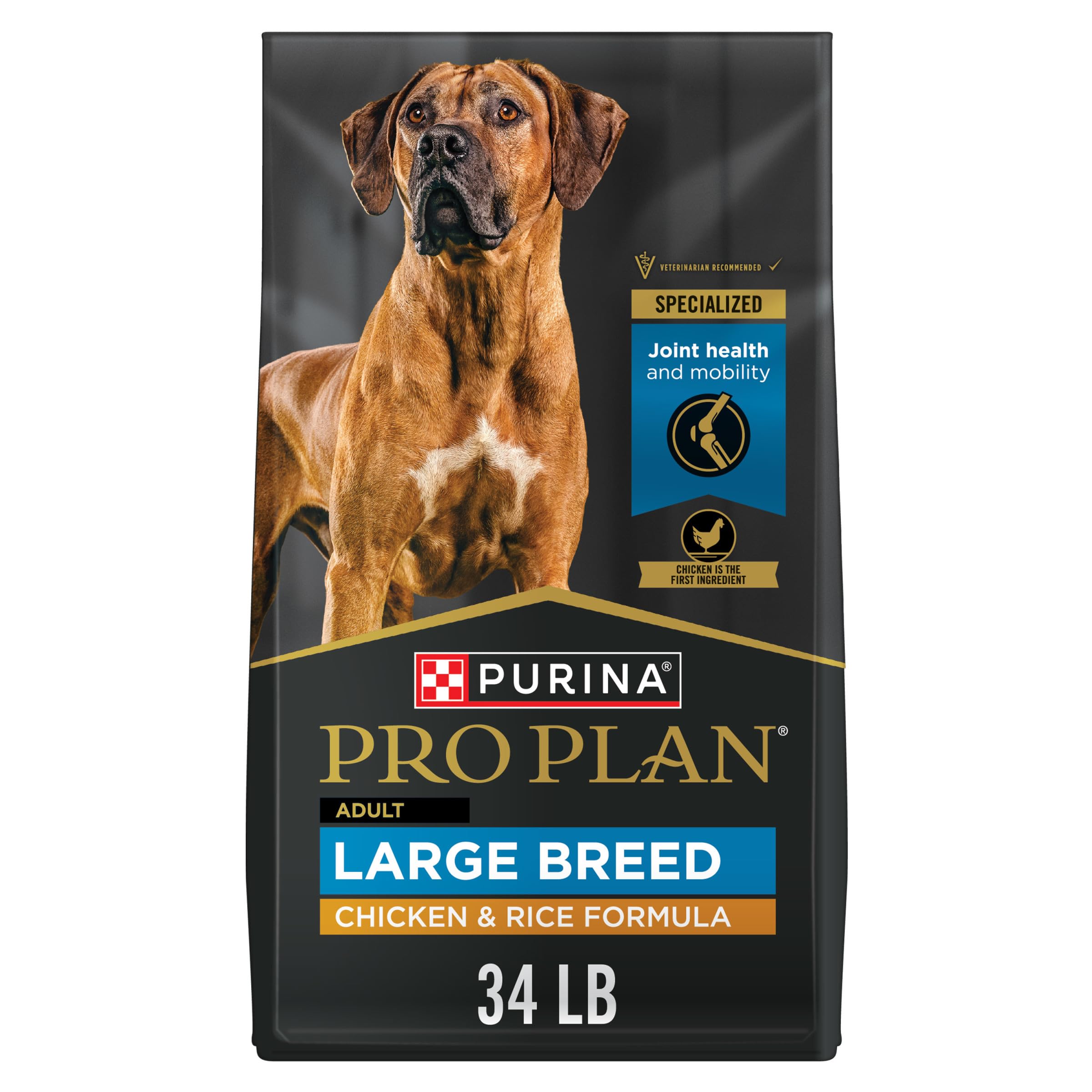 Purina Pro Plan High Protein Digestive Health Large Breed Dog Food Dry Chicken and Rice Formula - 34 lb. Bag #381473