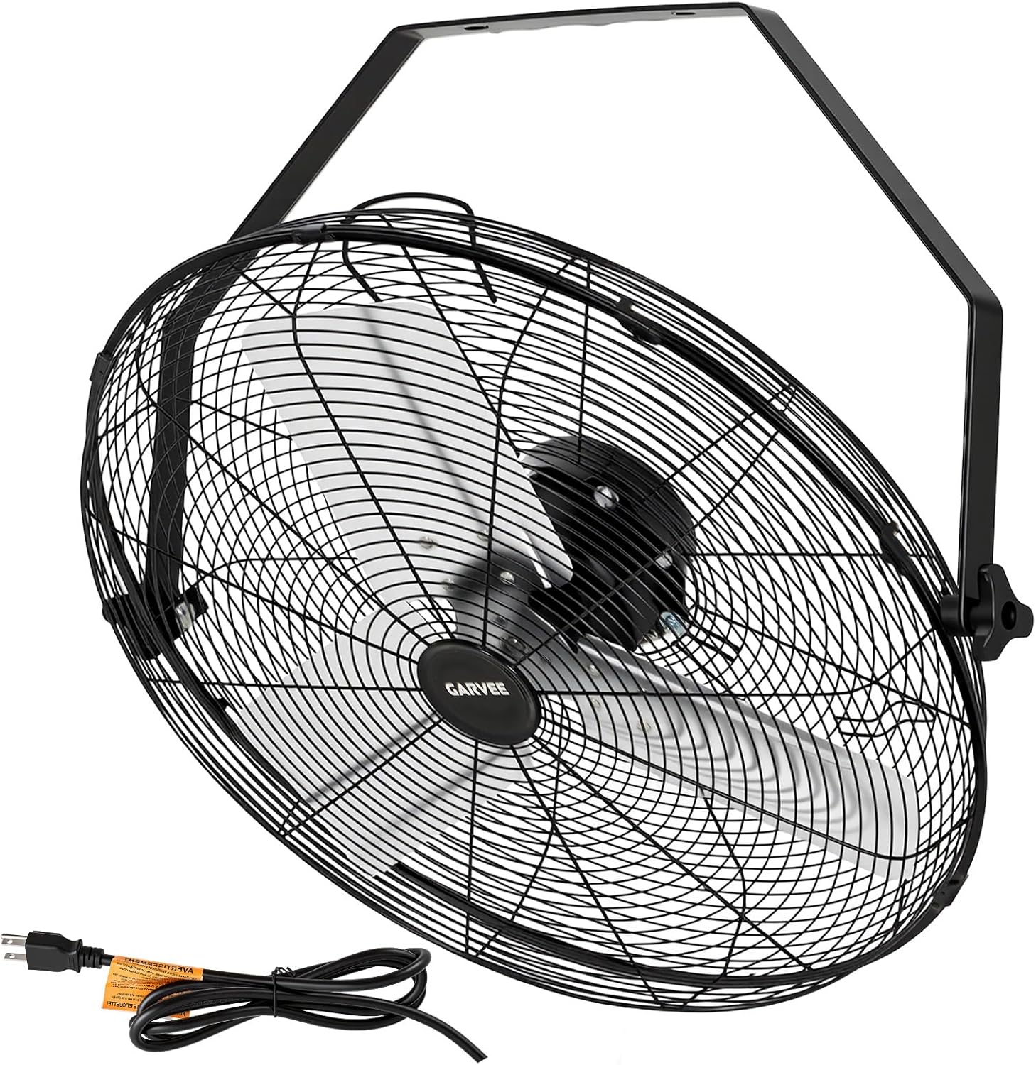 Garvee 24 Inch Wall Mount Fan 7000 CFM 3 Speeds IP44 Waterproof Fan with 360degrees Tilt Head Heavy Duty Aluminum Blades High Velocity Industrial Fan for Outdoor Warehouse Greenhouse Commercial