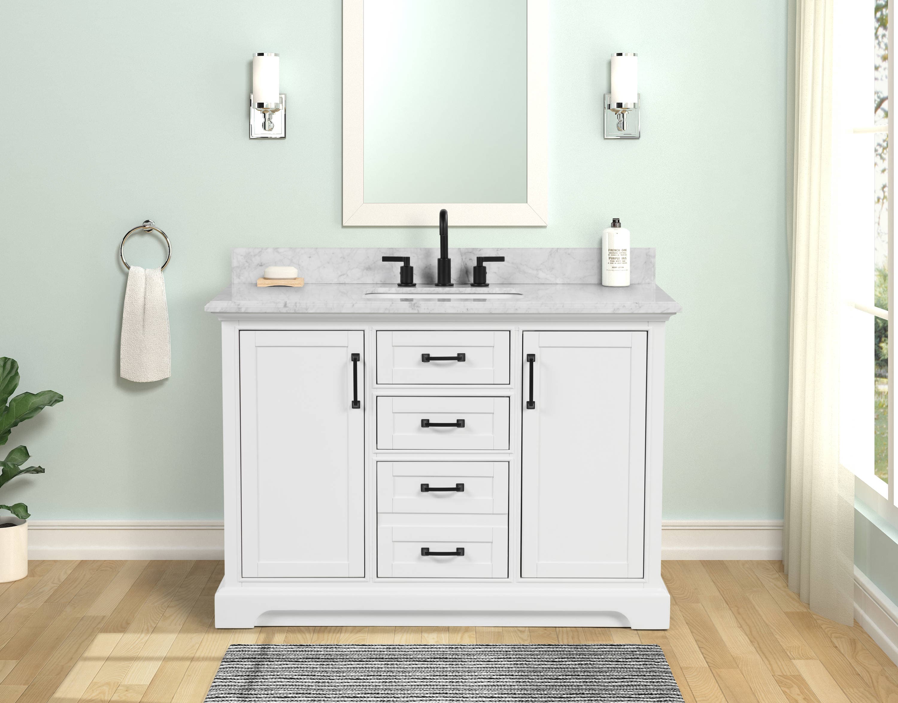 Desing Element White 48 Inch Bathroom Vanity