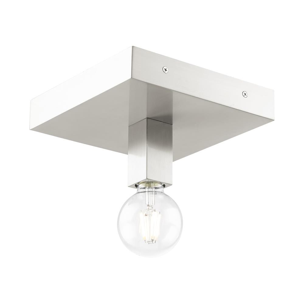 Livex Lighting 49210-91 Solna 1 -Light 8.5-in Brushed Nickel Flush Mount Light