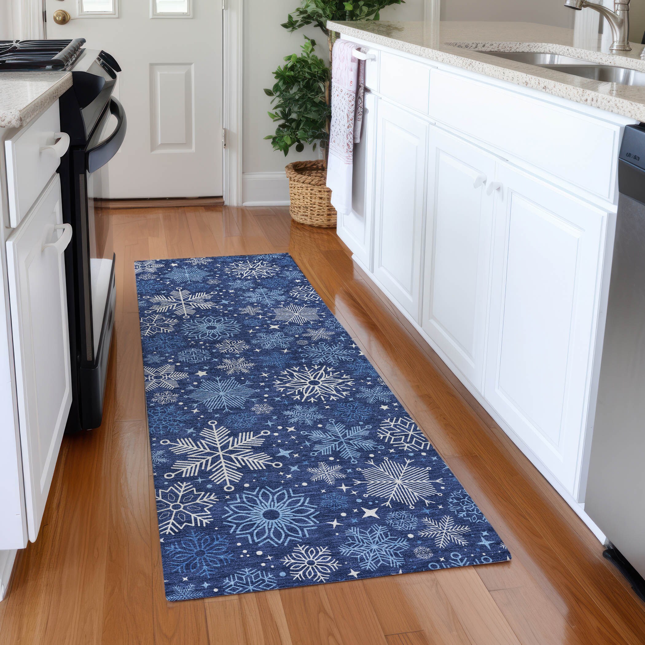 Addison Rugs ACN1823NA2X8 Chantille ACN1823NA 2 x 7 (ft) Loomed Polyester Navy Rectangular Indoor/Outdoor Machine washable Area rug
