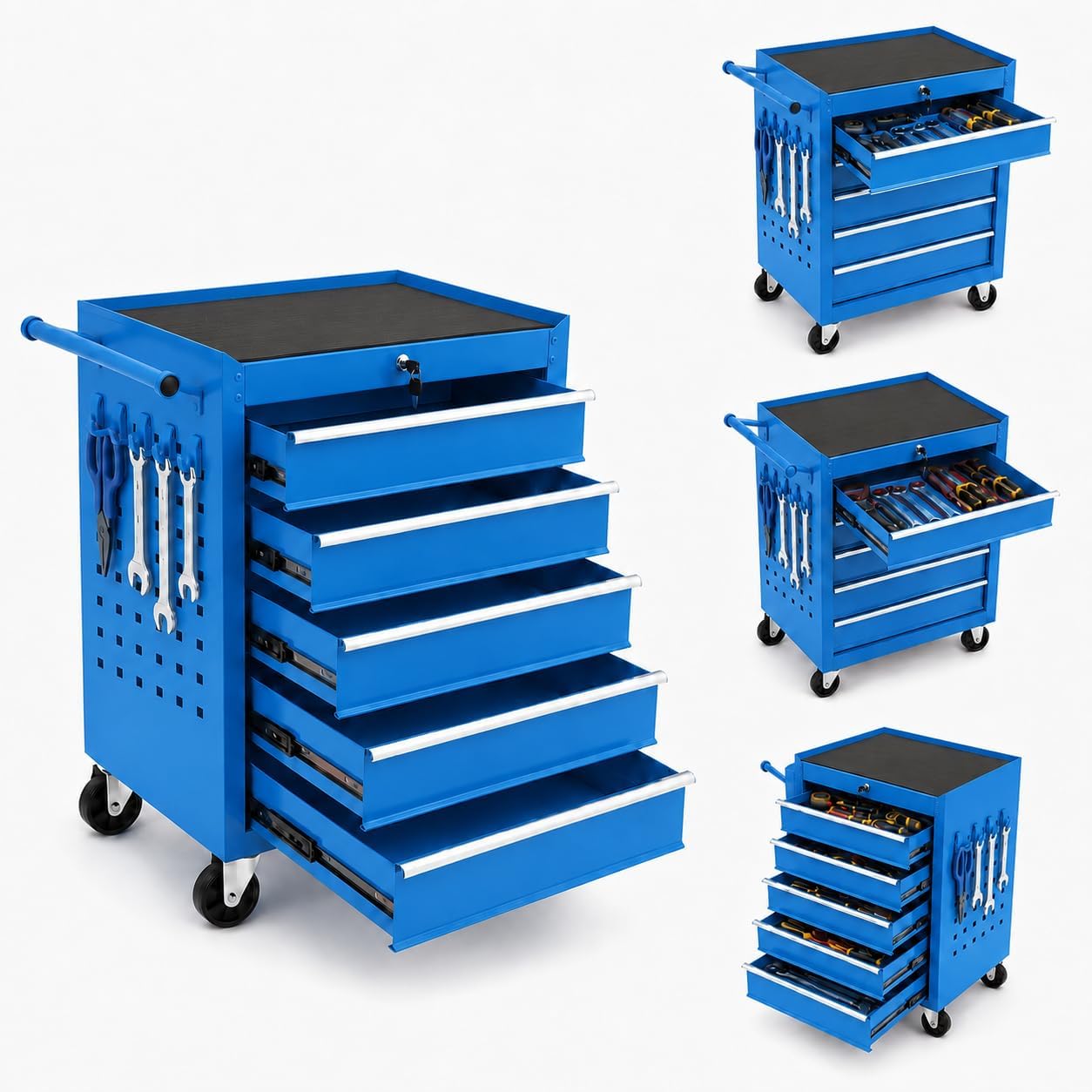 GAOMON - 24-in W x 29-in H x 13-in D 5-Drawer Heavy Duty Steel Rolling Tool Cabinet with Wheels L...