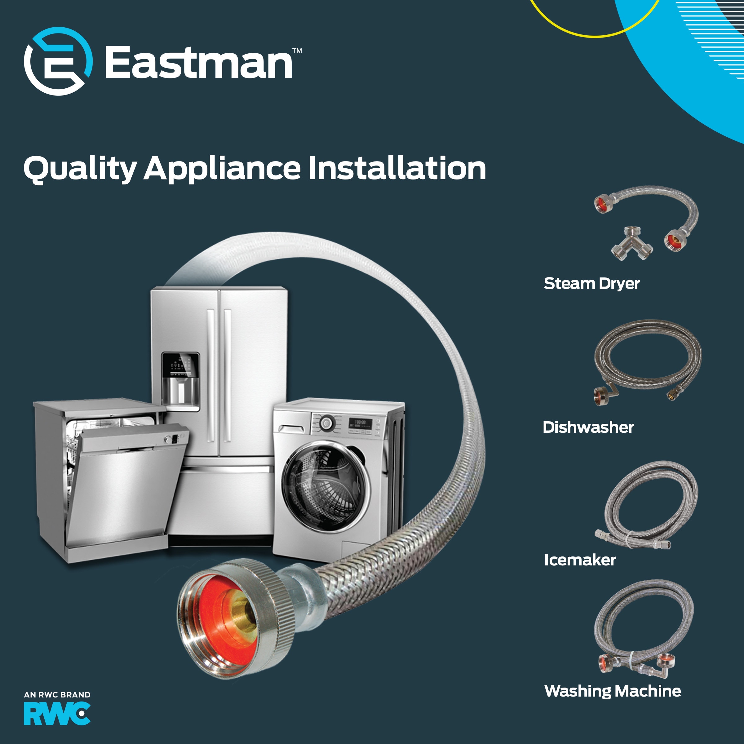 EASTMAN Ice Maker Installation Kit with Brass Inserts, 1/4 Inch  Compression, 25 ft Polyethylene Ice