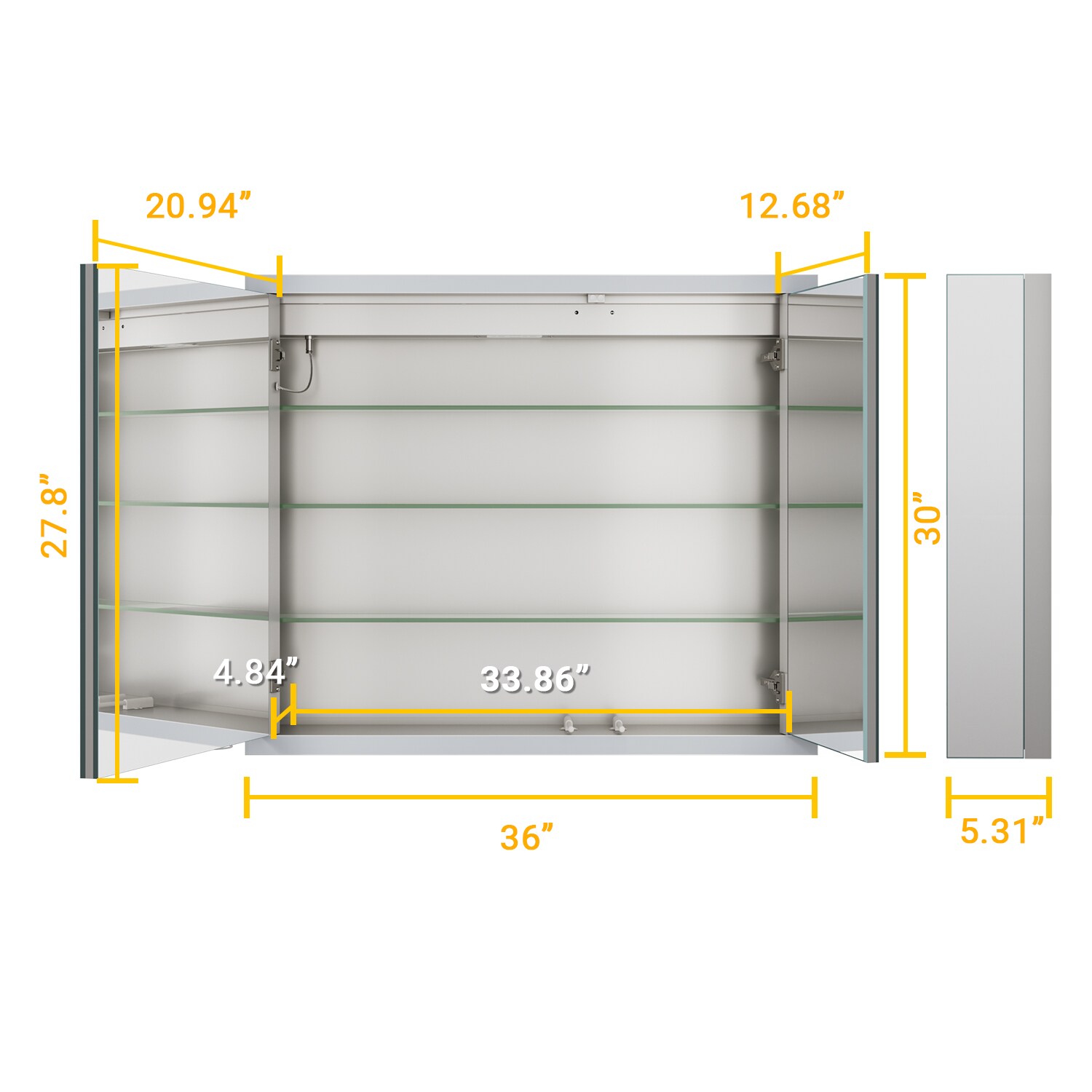 QueenFun BLMC3630 Bathroom-Medicine-Cabinets - View #7