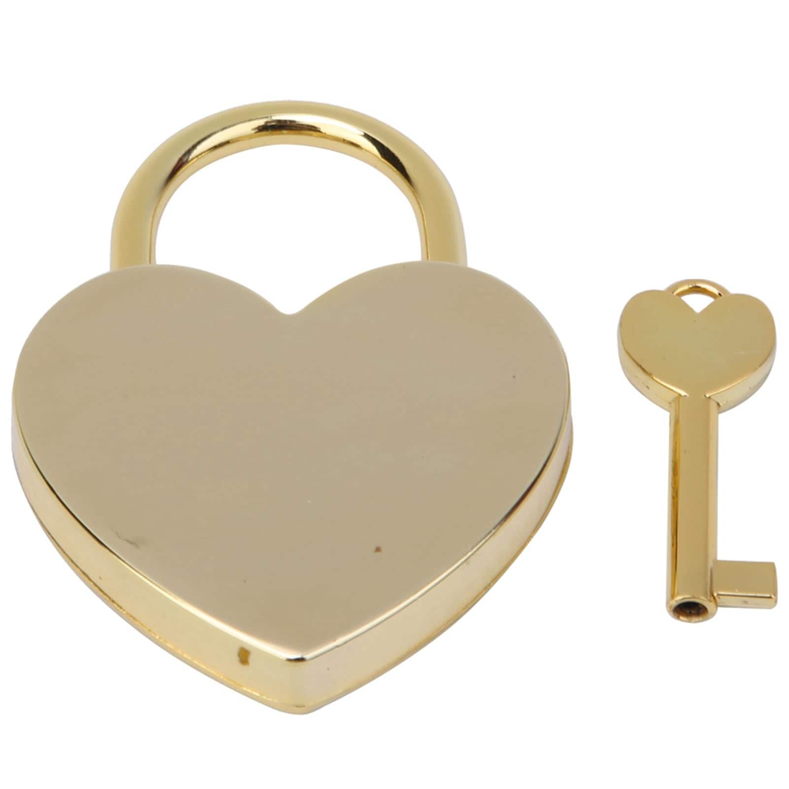 DYRCJ Gold Heart Shaped Padlock with Keys Metal Mini Lock for Jewelry ...