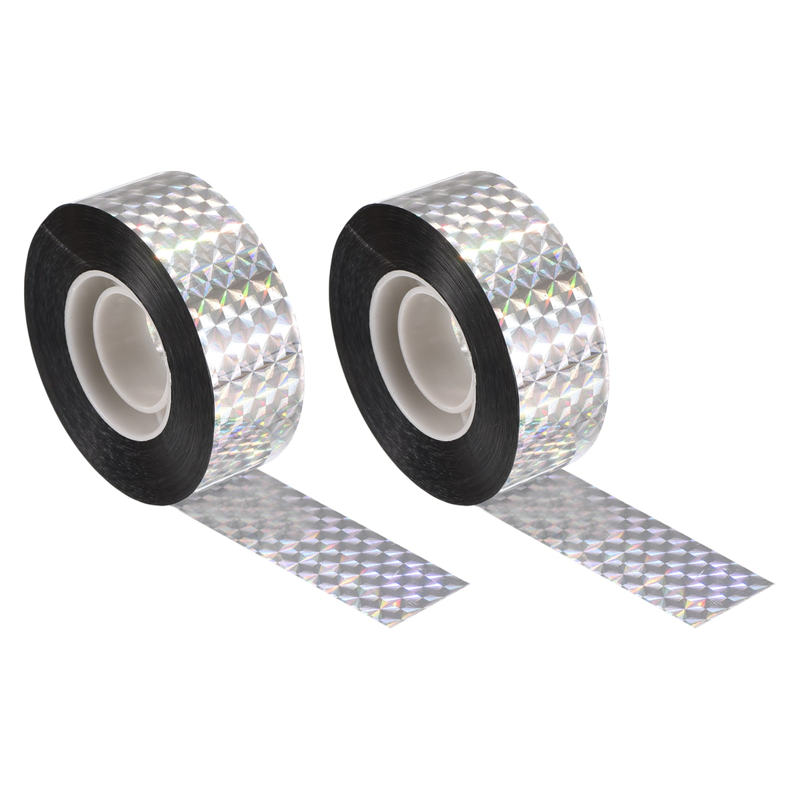 Unique Bargains S25093001UX0492 Bird Scare Tape 328 ft x 1 in PET Reflective Tape Ribbon Laser Grid 2 Roll
