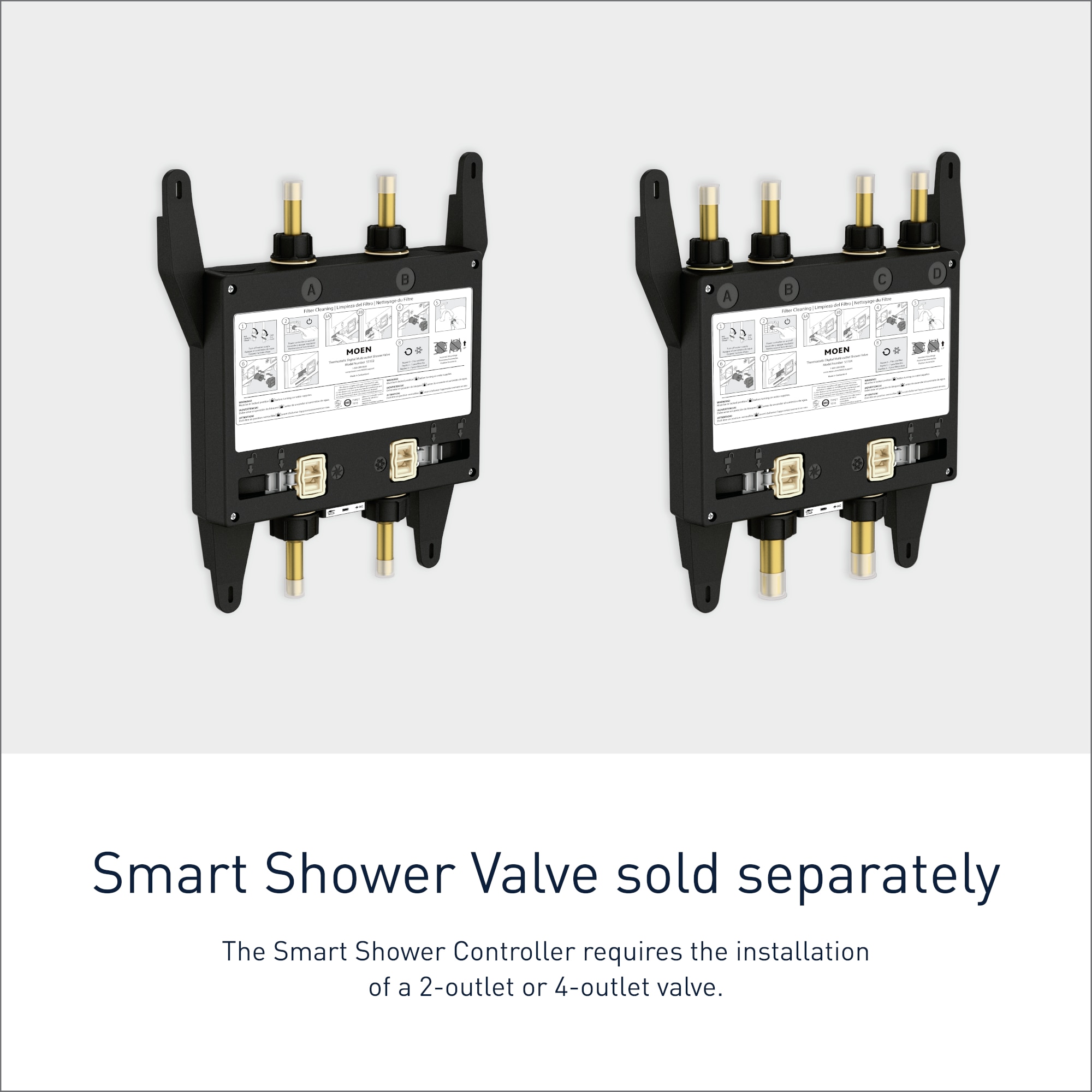 Matte Black Wall-Mounted Digital Shower Controller with LCD Screen