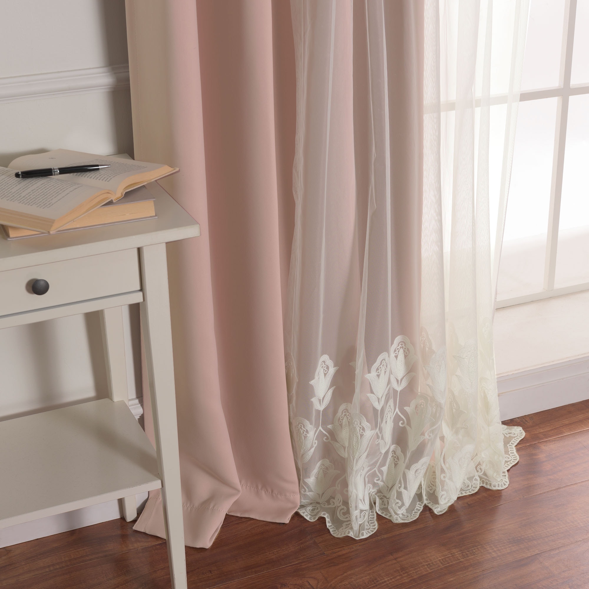 Best Home Fashion MM-TULIP-84-DUSTYPK curtains - View #5