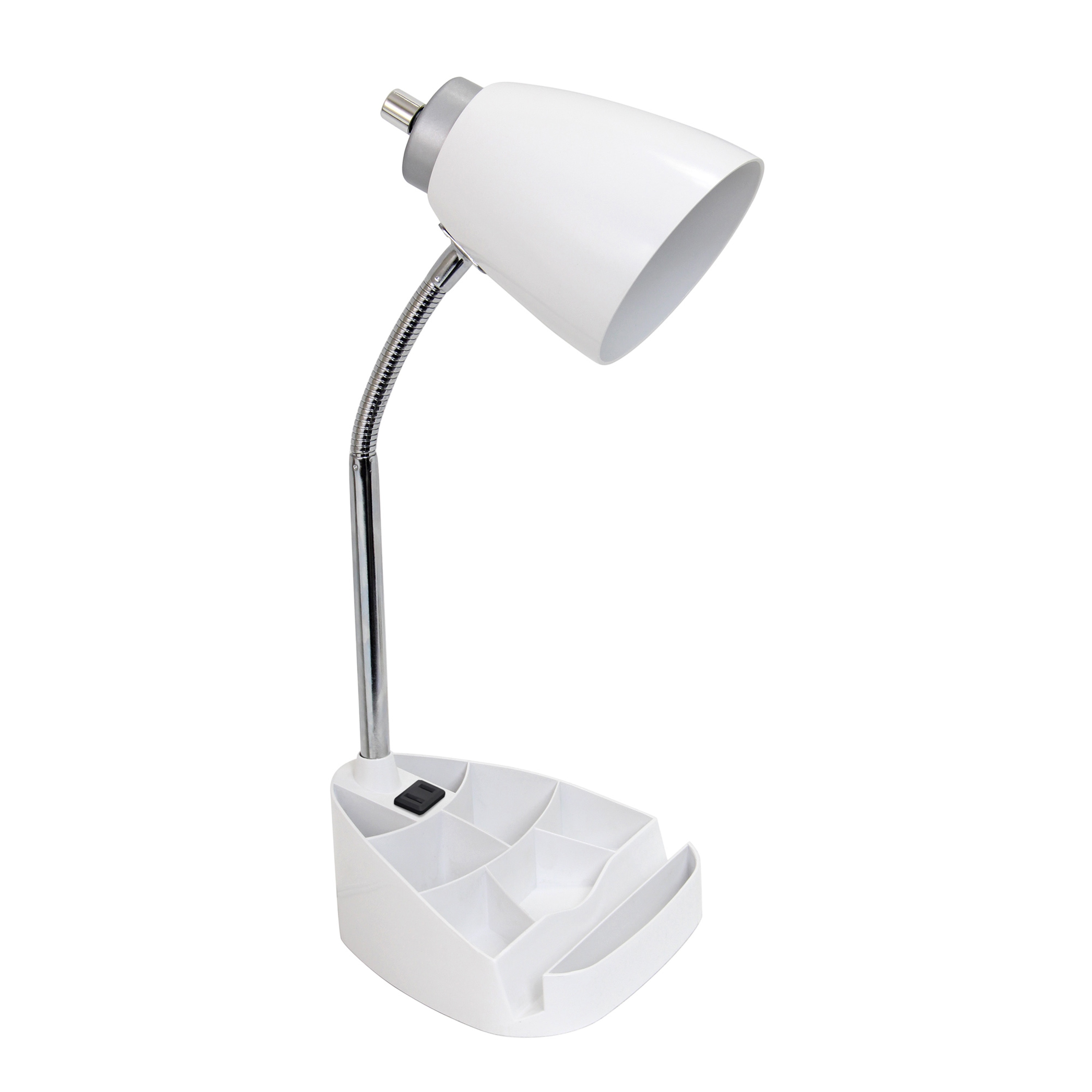 Creekwood Home CWD-1005-WH Sleek Essentials 18.5-in White Rotary switch Standard Desk Lamp with Plastic Shade
