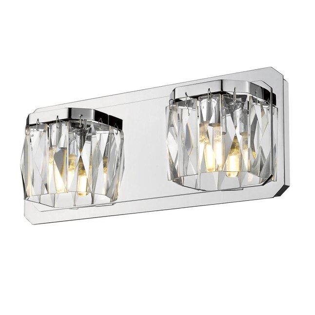 Golden Lighting Krysta 3-Light Chrome Glam Vanity Light Golden Lighting Krysta 3-Light Chrome Glam Vanity Light