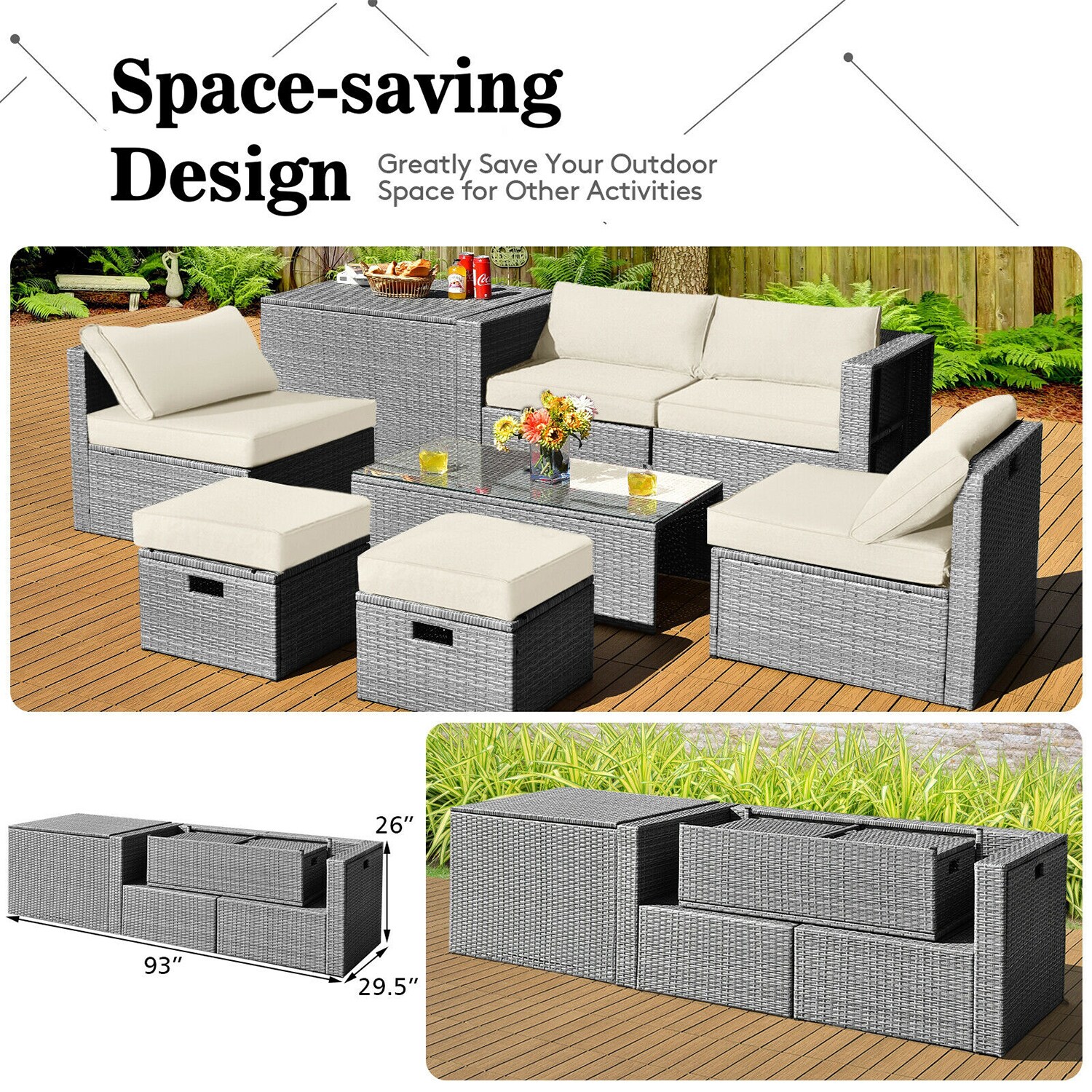 Forclover HYFC-8604WH Patio-Conversation-Sets - View #11