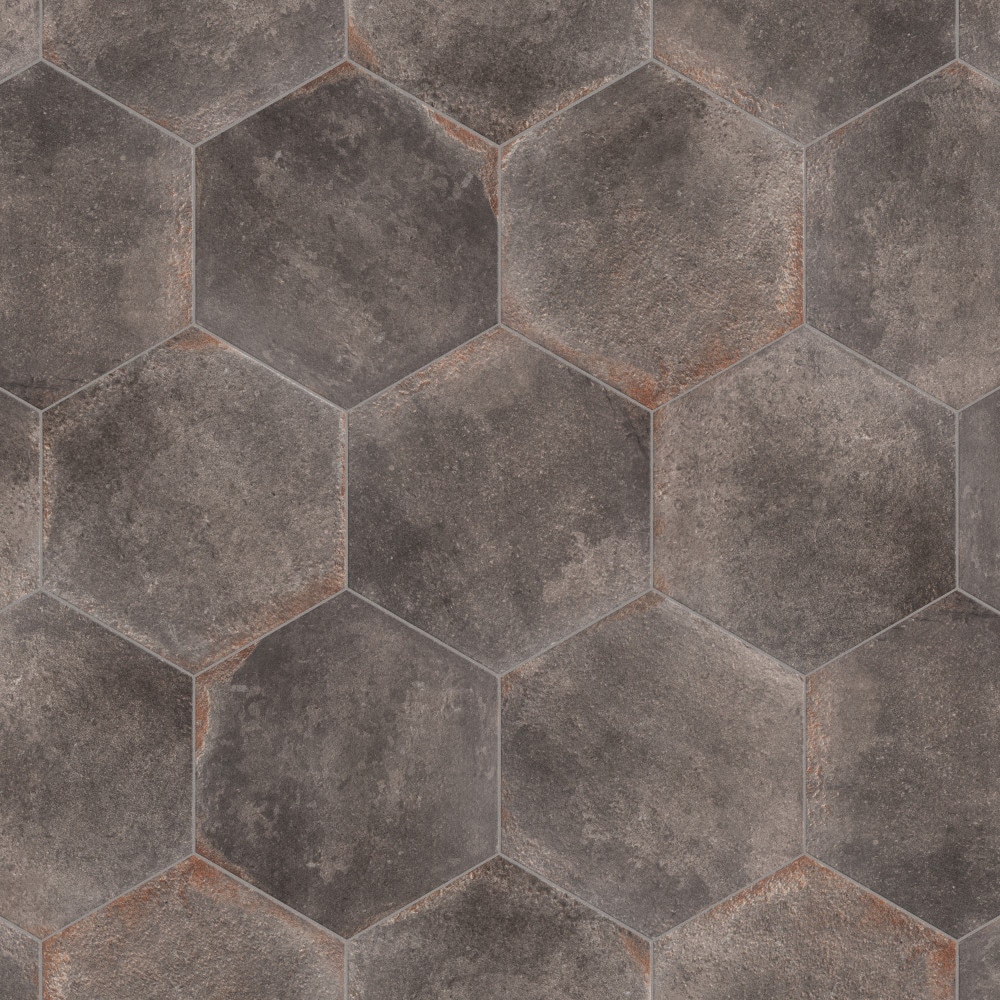 Affinity Tile D'Anticatto Hex Notte 11-in x 13-in Satin Porcelain Floor ...