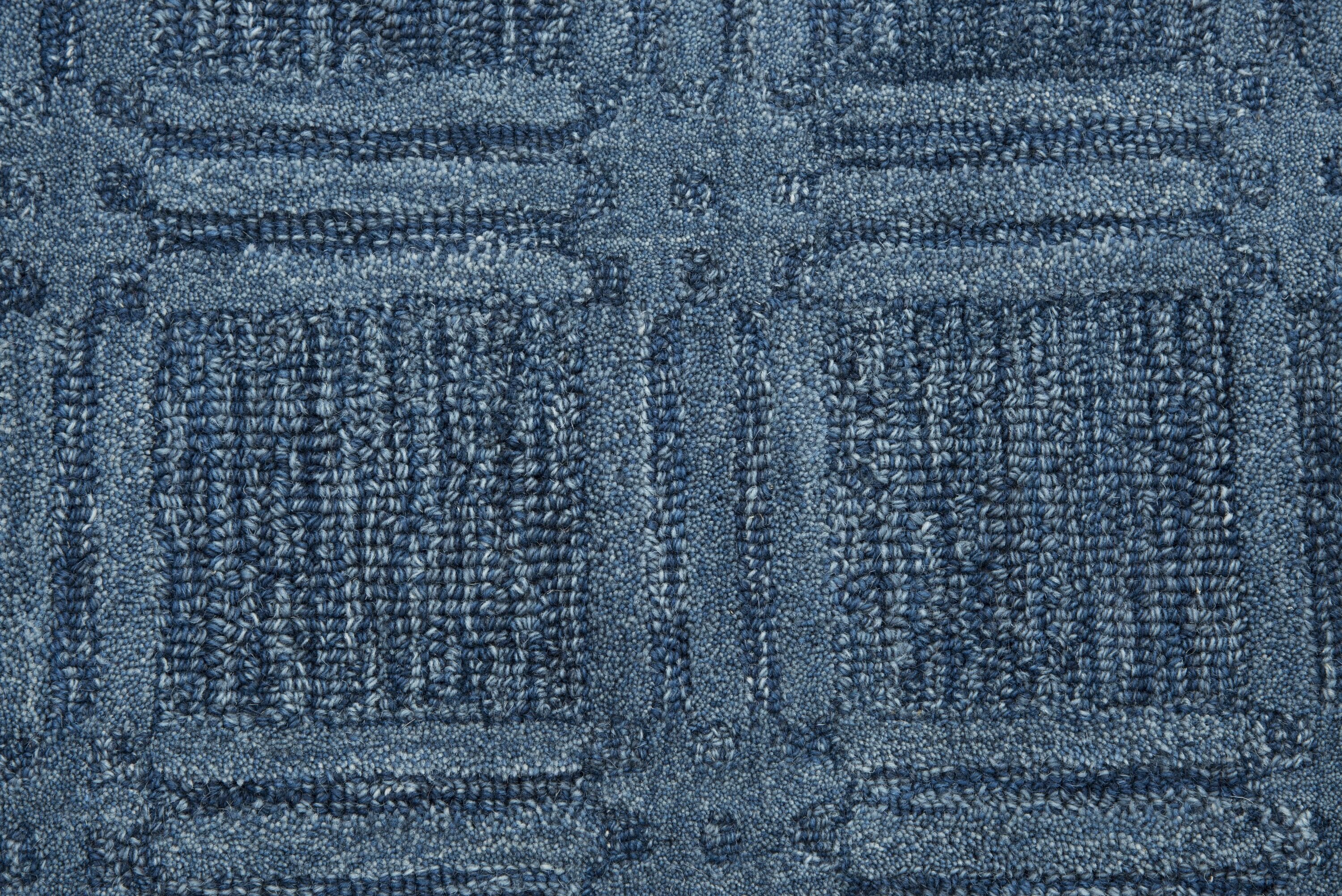 Emerson 9' x 12' Blue Hand-Tufted Wool Area Rug
