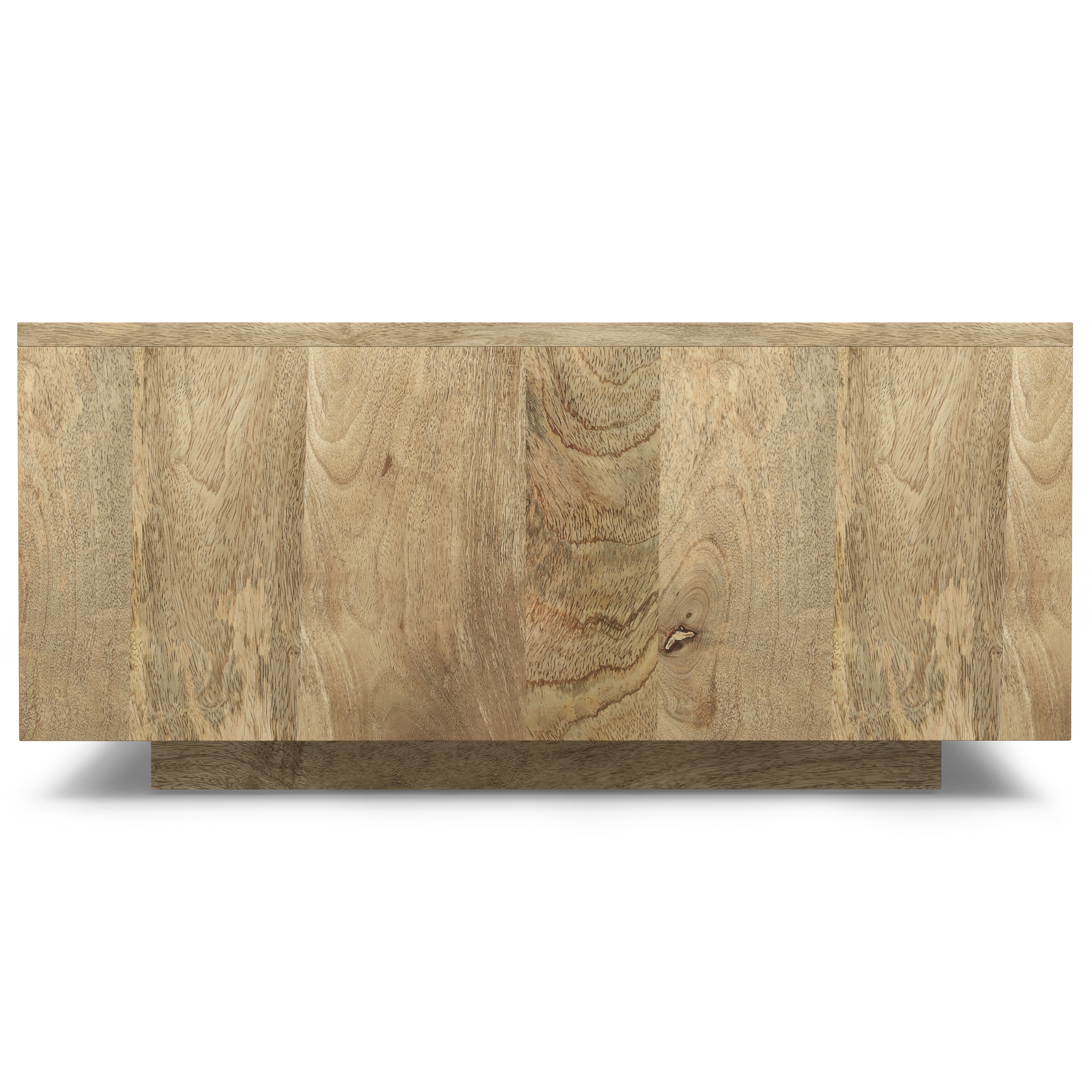 Natural Mango Wood Square Coffee Table with Streamlined Silhouette