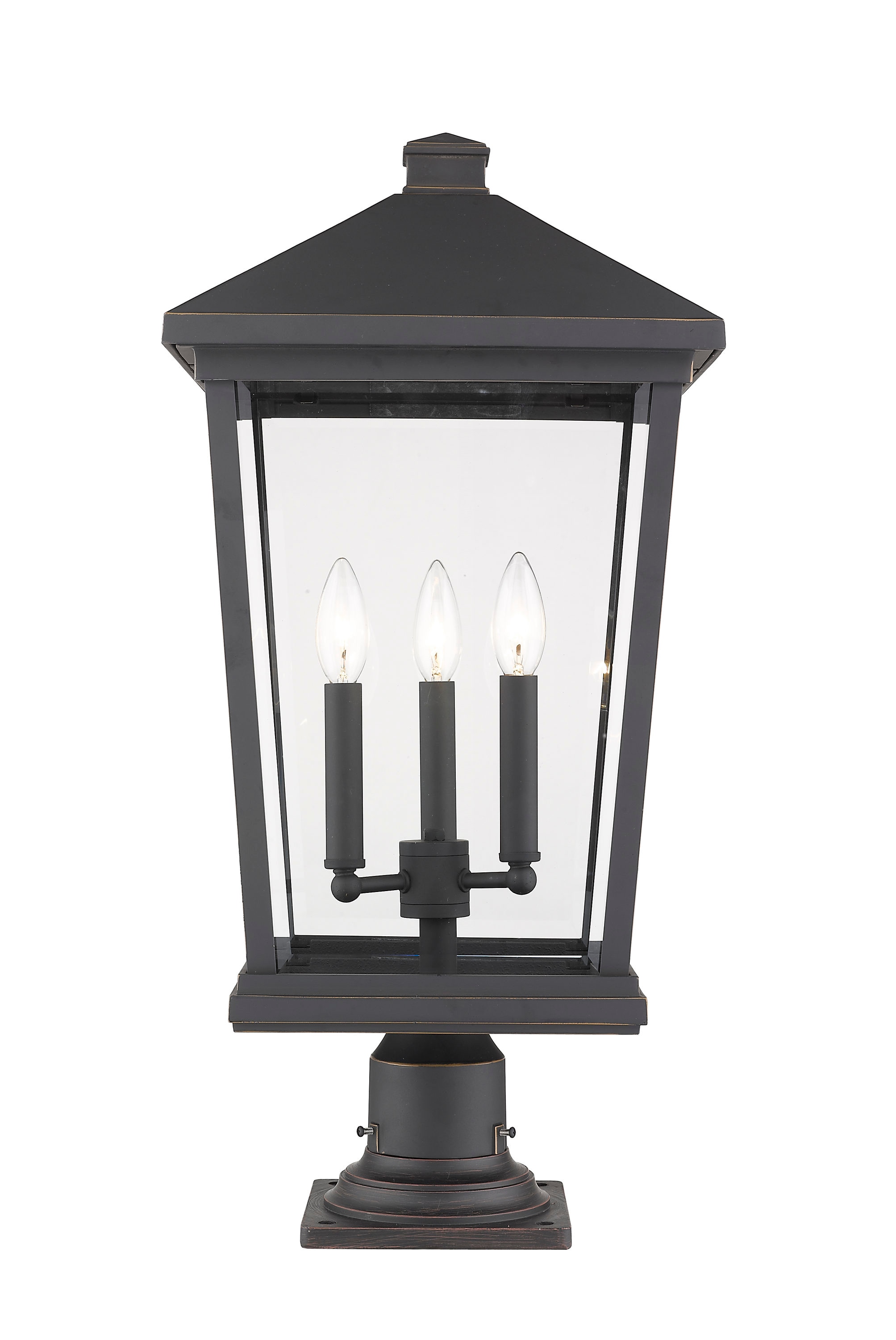 Z-Lite 568PHXLR-533PM-ORB Beacon 25.25-Inches Oil Rubbed Bronze Transitional Outdoor Pier mount