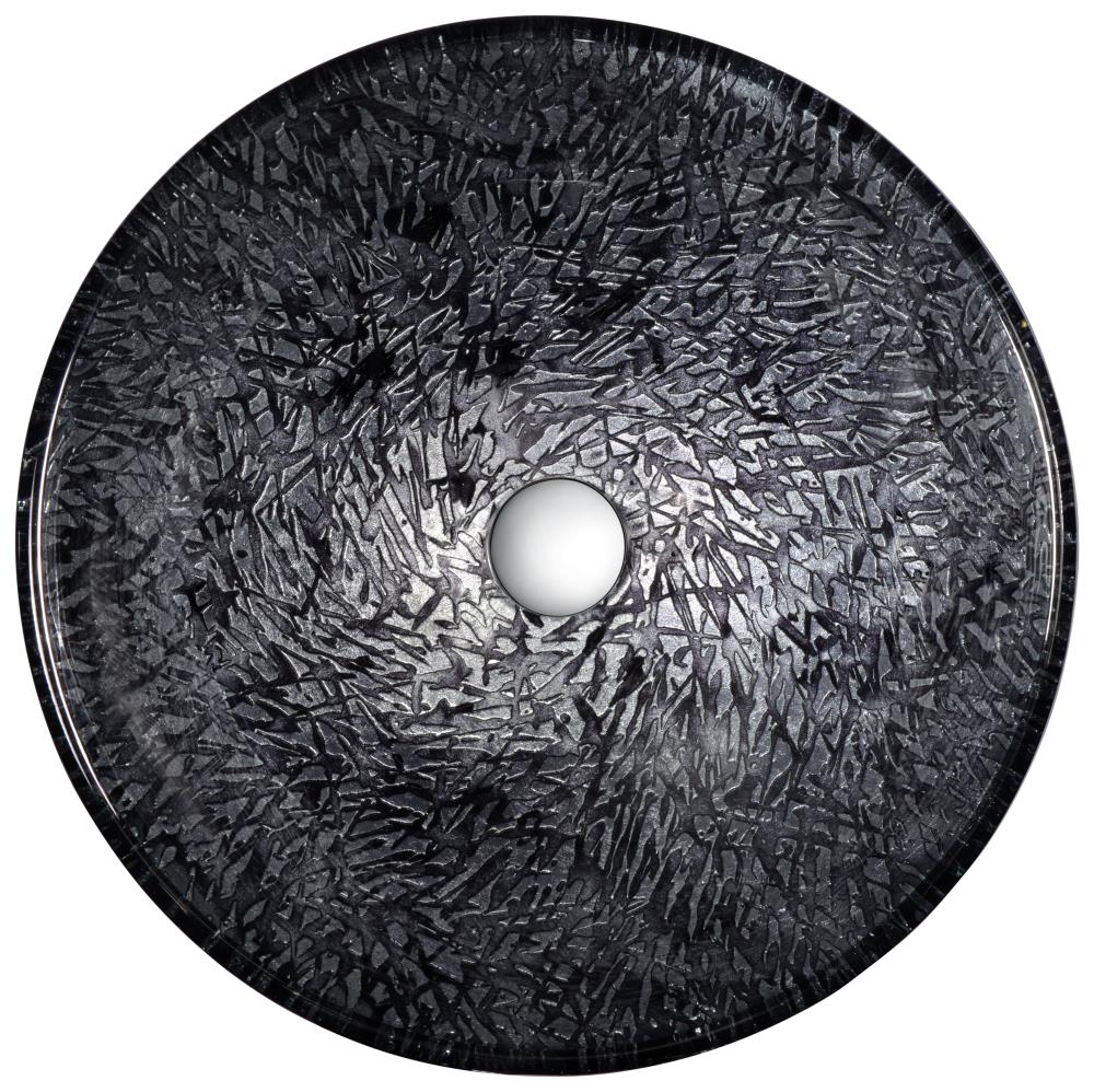 Arctic Sheer 16.5'' Gray Tempered Glass Circular Bathroom Sink