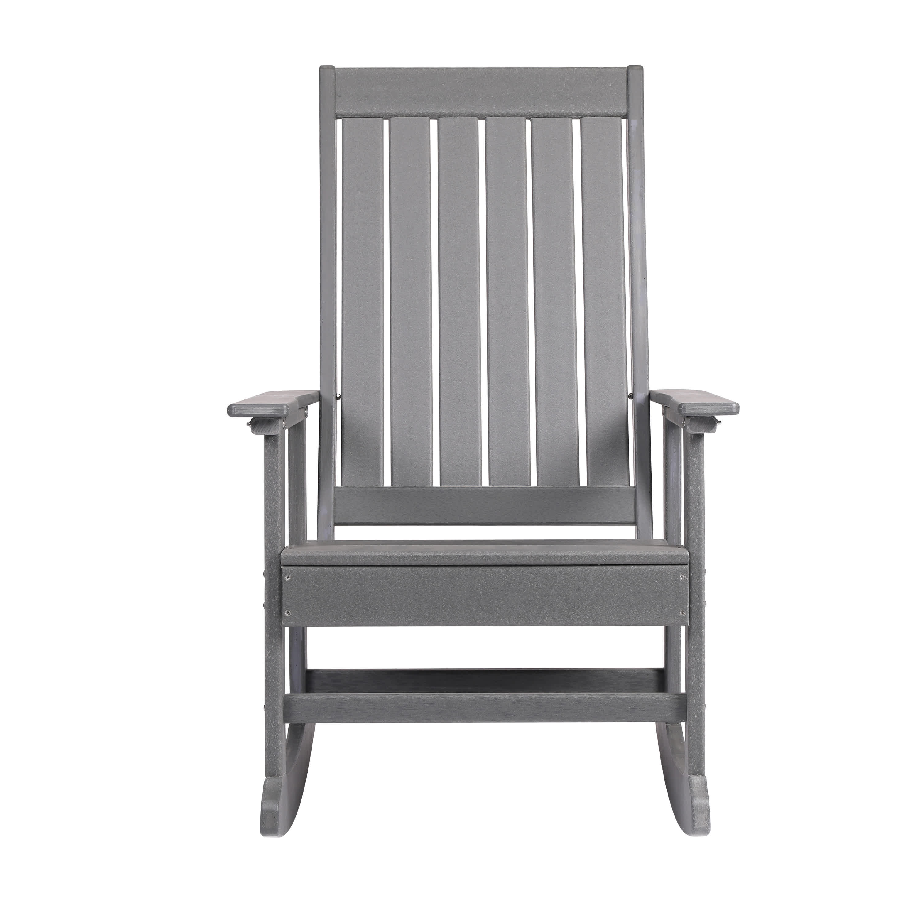 Island Retreat NU6913 Slate Gray HDPE Frame Adirondack Chair with Solid Seat