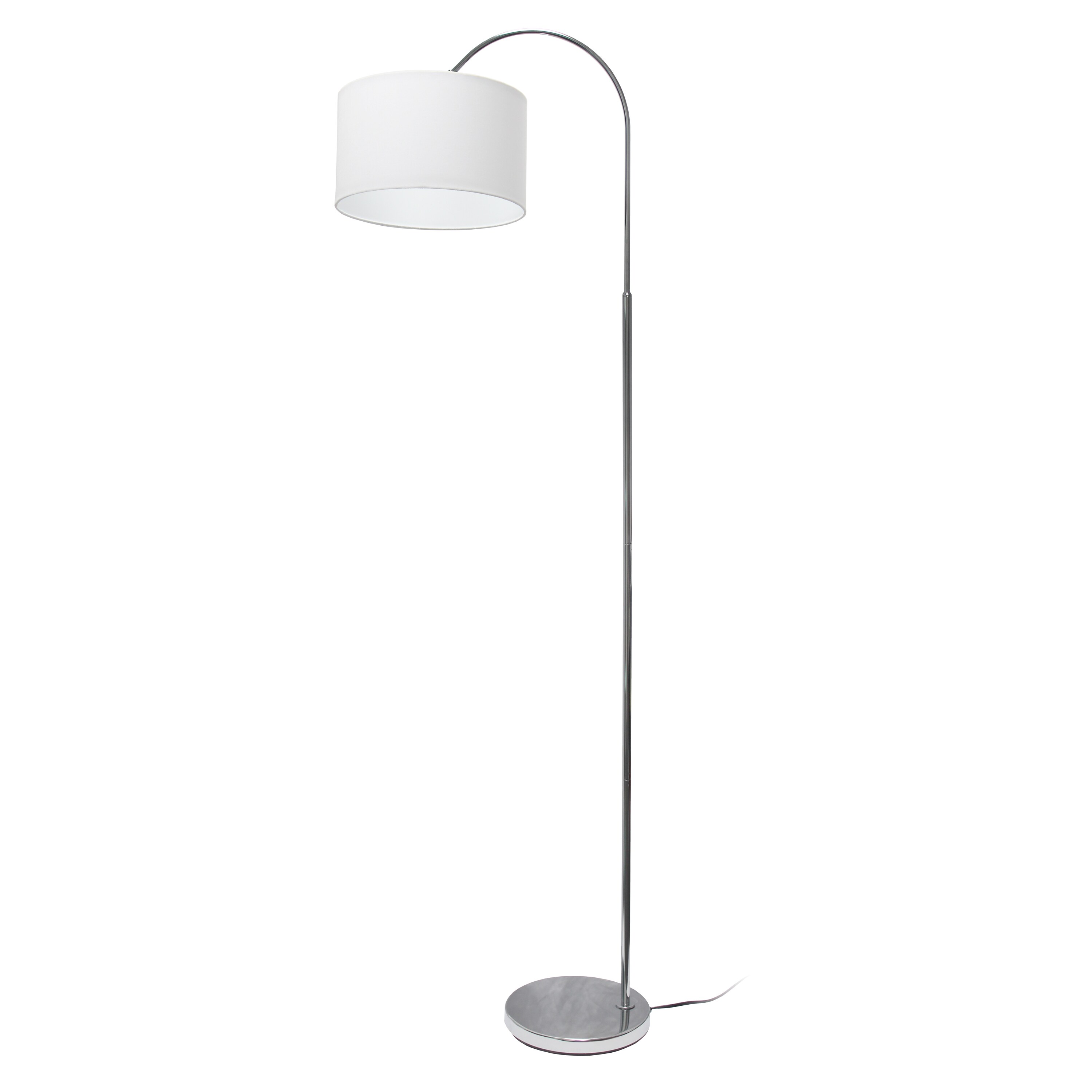 Creekwood Home CWF-3006-WH Vista 66-in Brushed Nickel/White Standard Floor Lamp with Fabric Shade