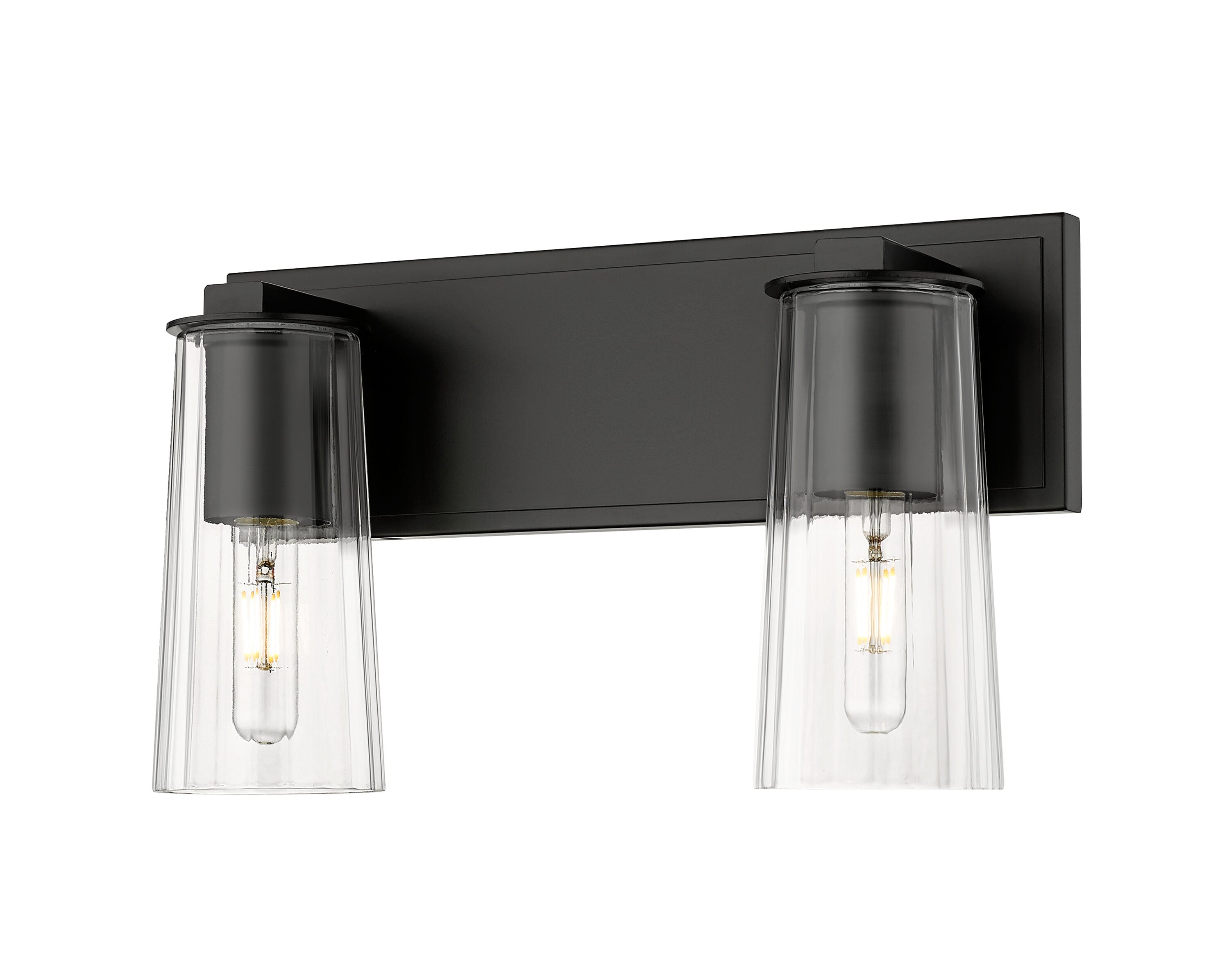 Z-Lite 826-2V-MB Titus 16-in 2 -Light Matte Black Transitional Vanity light