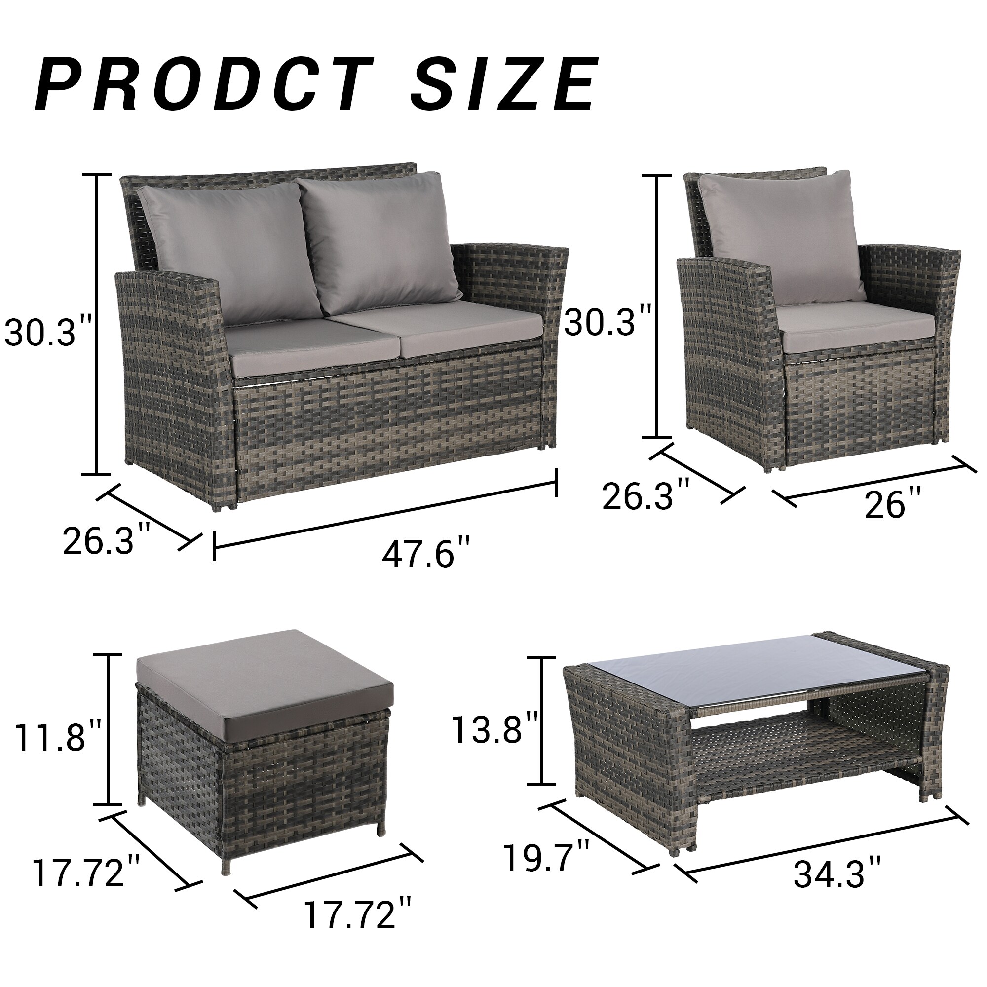 Gaierptone CRXZAF89GFY Patio-Conversation-Sets - View #7