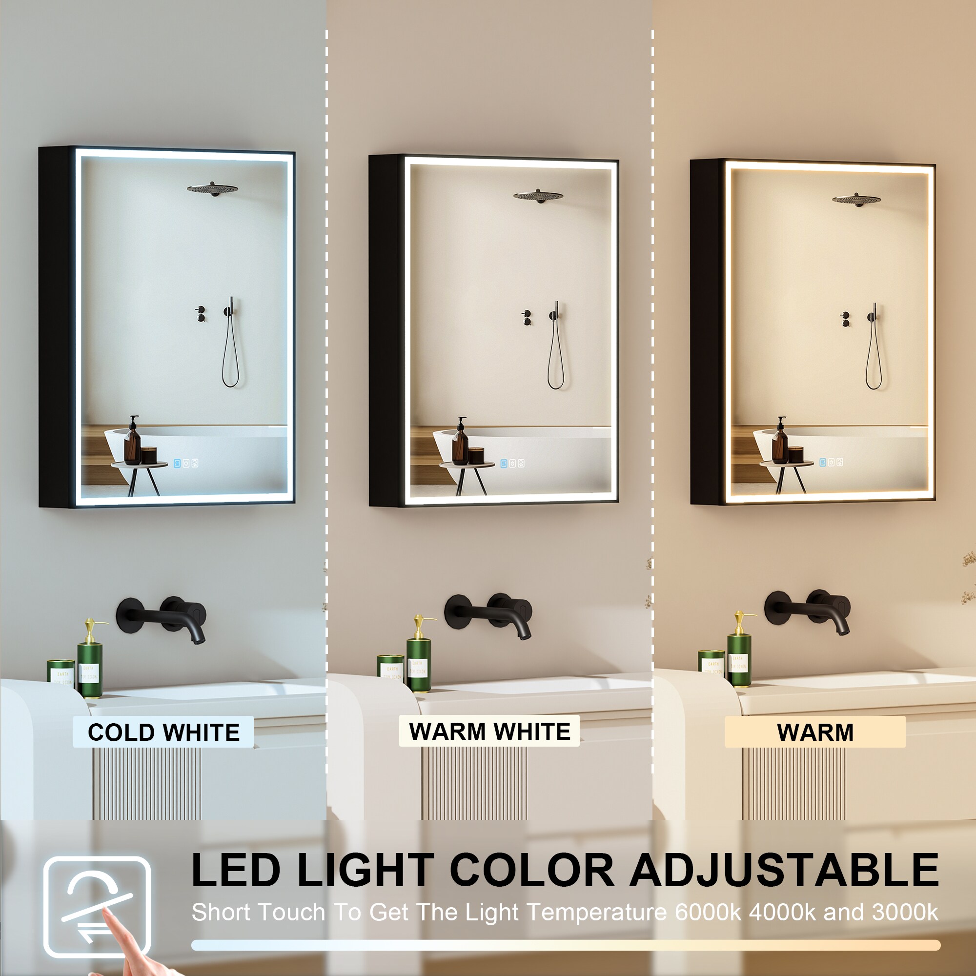 Forclover MF03ZC-BK2430R Bathroom-Medicine-Cabinets - View #6