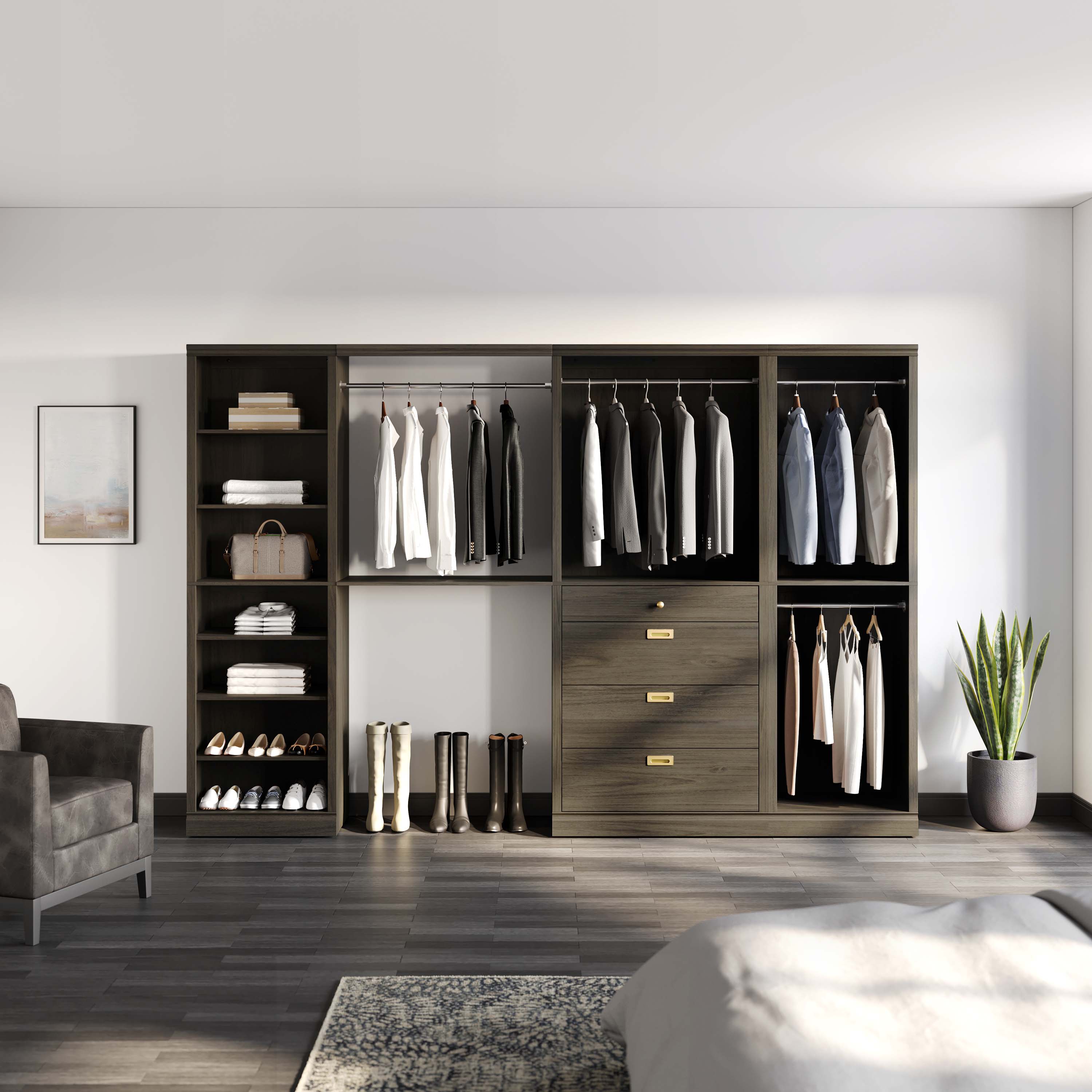 Scott Living  Nolan Brown Wood Closet Collection
